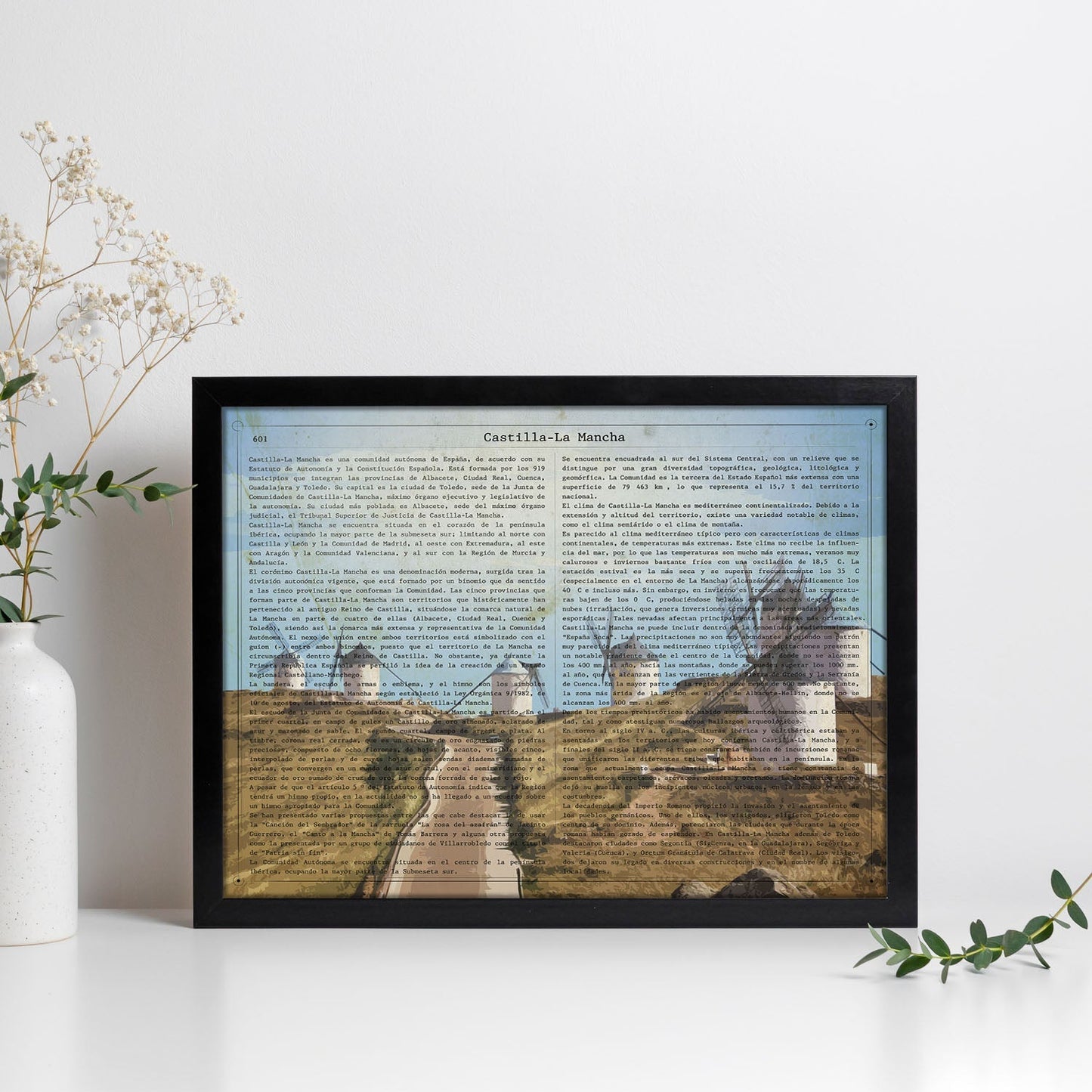 Poster de Castilla la Mancha. Láminas de comunidades autónomas de España.-Artwork-Nacnic-Nacnic Estudio SL