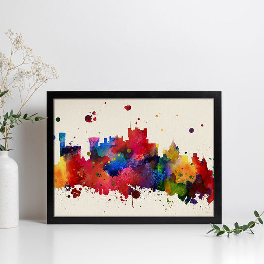 Poster de Castillo Pamplona. Láminas e ilustraciones de ciudades, comunidades, y mapas de España.-Artwork-Nacnic-Nacnic Estudio SL