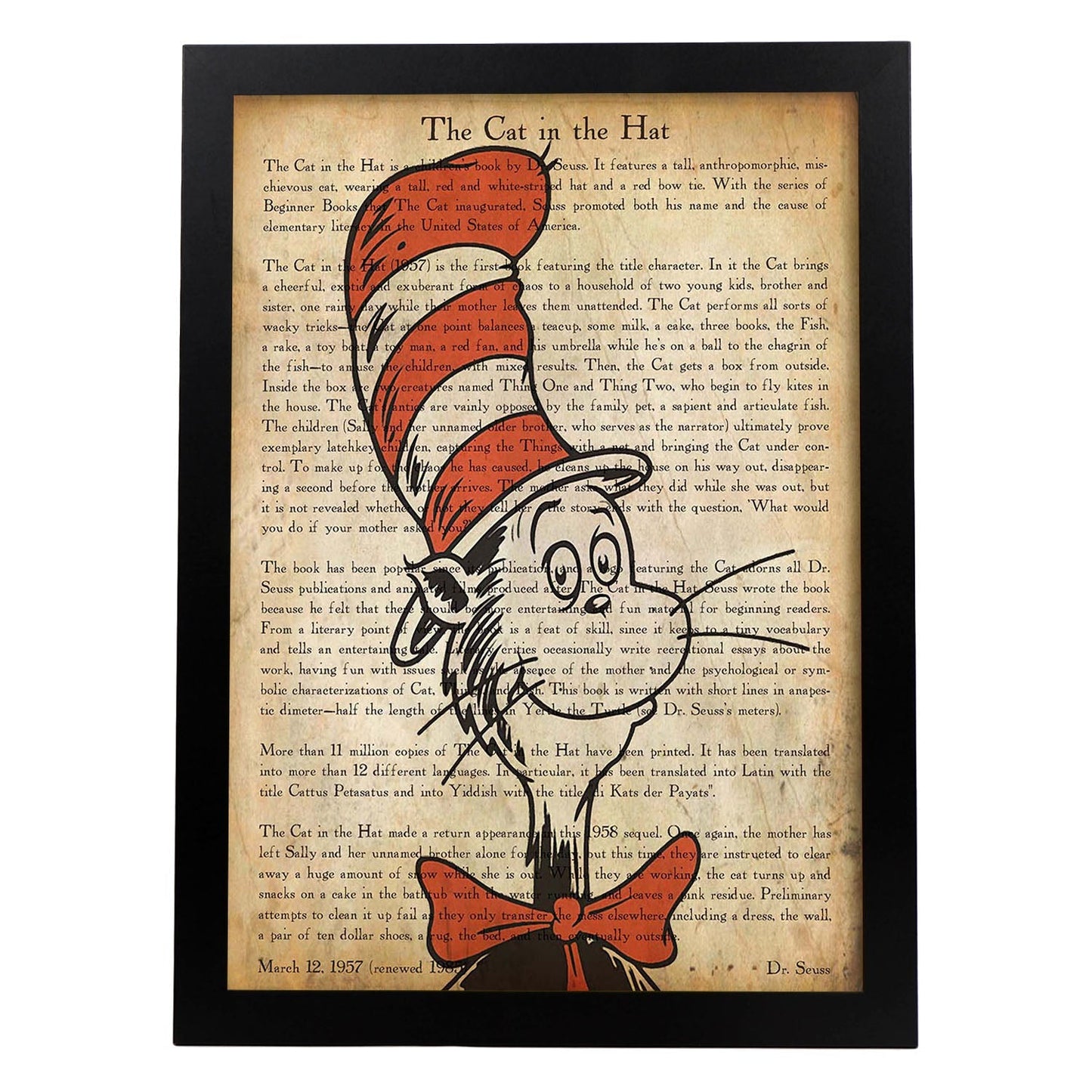 Poster de Cat in te hut grande. Láminas coloridas con definiciones. Ilustraciones llenas de color para-Artwork-Nacnic-A4-Marco Negro-Nacnic Estudio SL