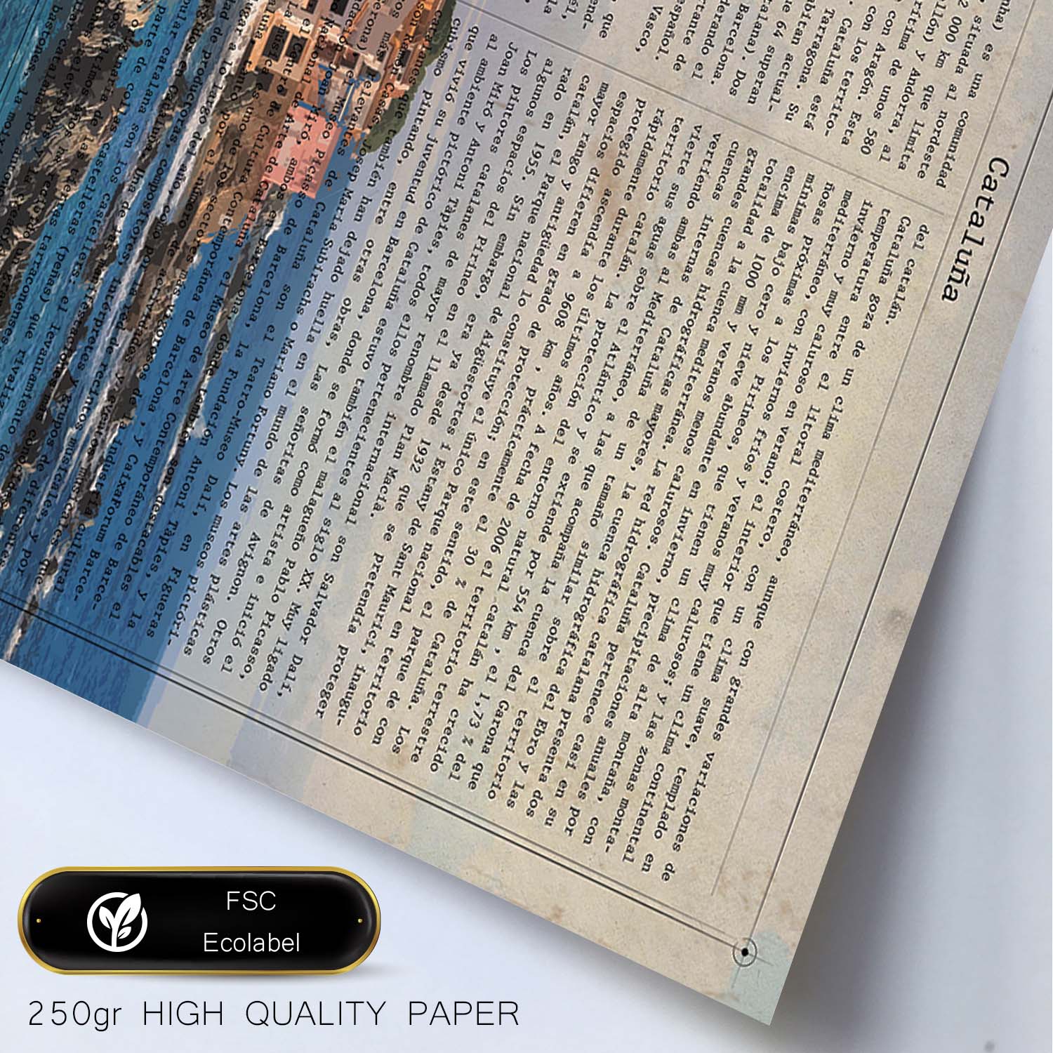 Poster de Cataluña. Láminas de comunidades autónomas de España.-Artwork-Nacnic-Nacnic Estudio SL