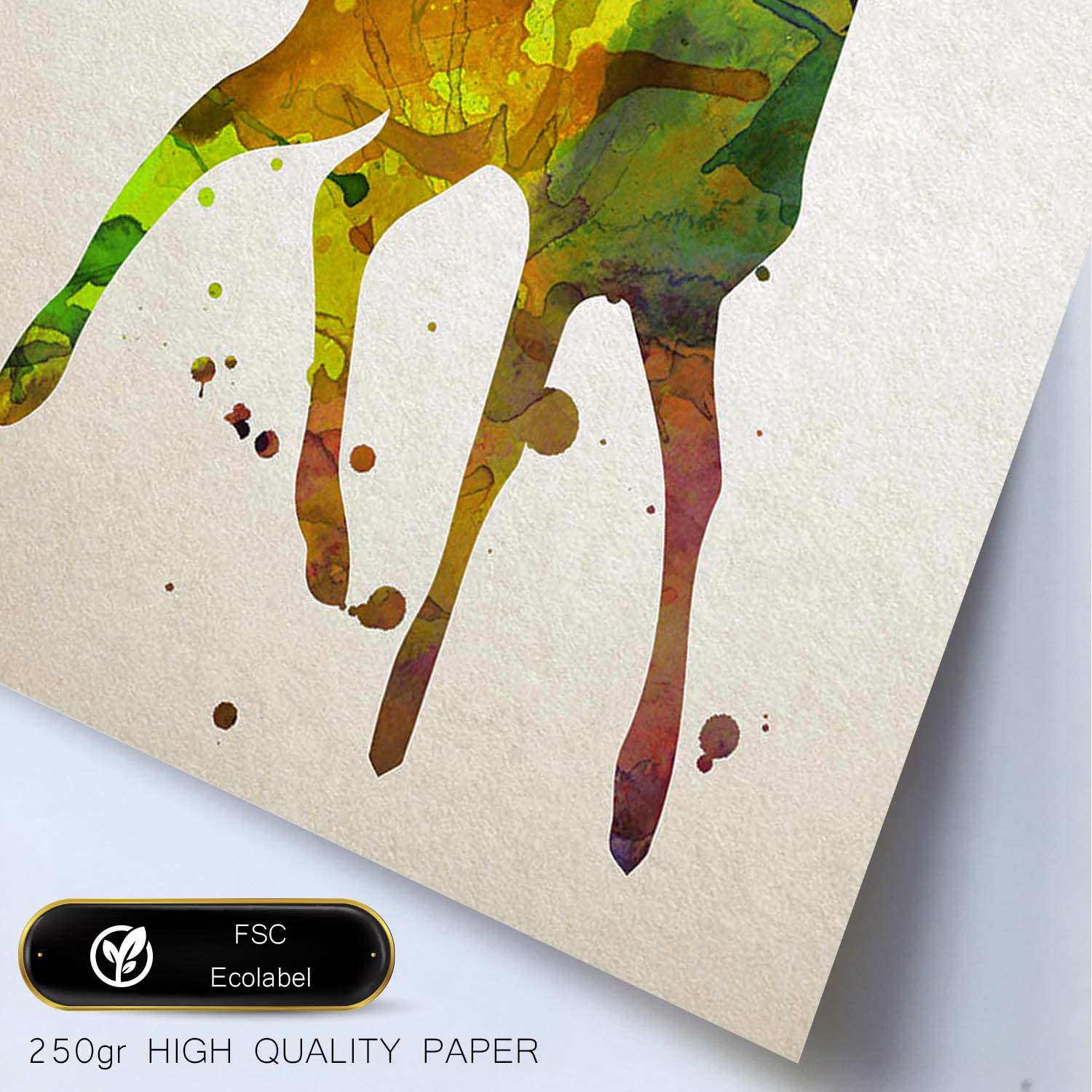 Poster de Cervatillo estilo acuarela. Láminas de animales con estilo acuarela-Artwork-Nacnic-Nacnic Estudio SL