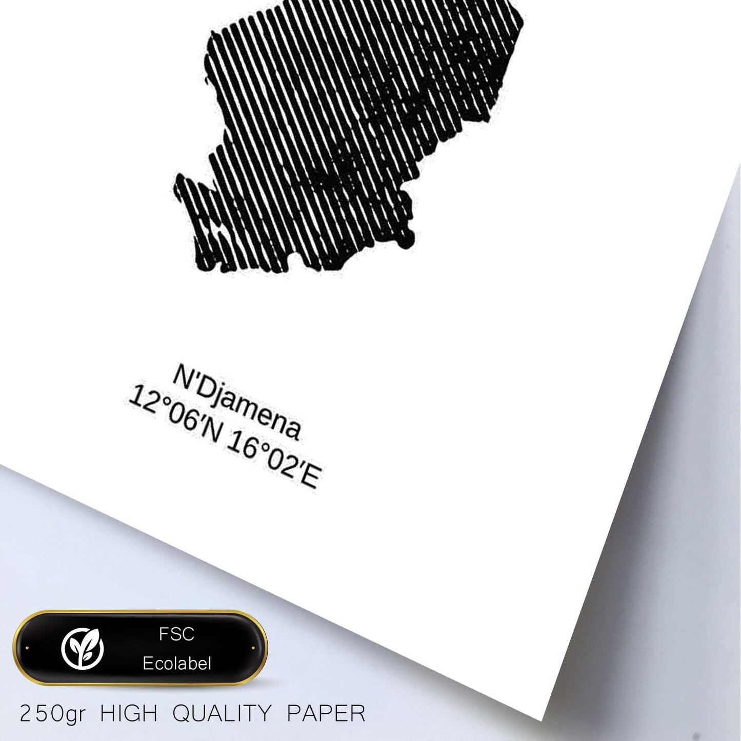 Poster de Chad. Láminas de paises y continentes del mundo.-Artwork-Nacnic-Nacnic Estudio SL