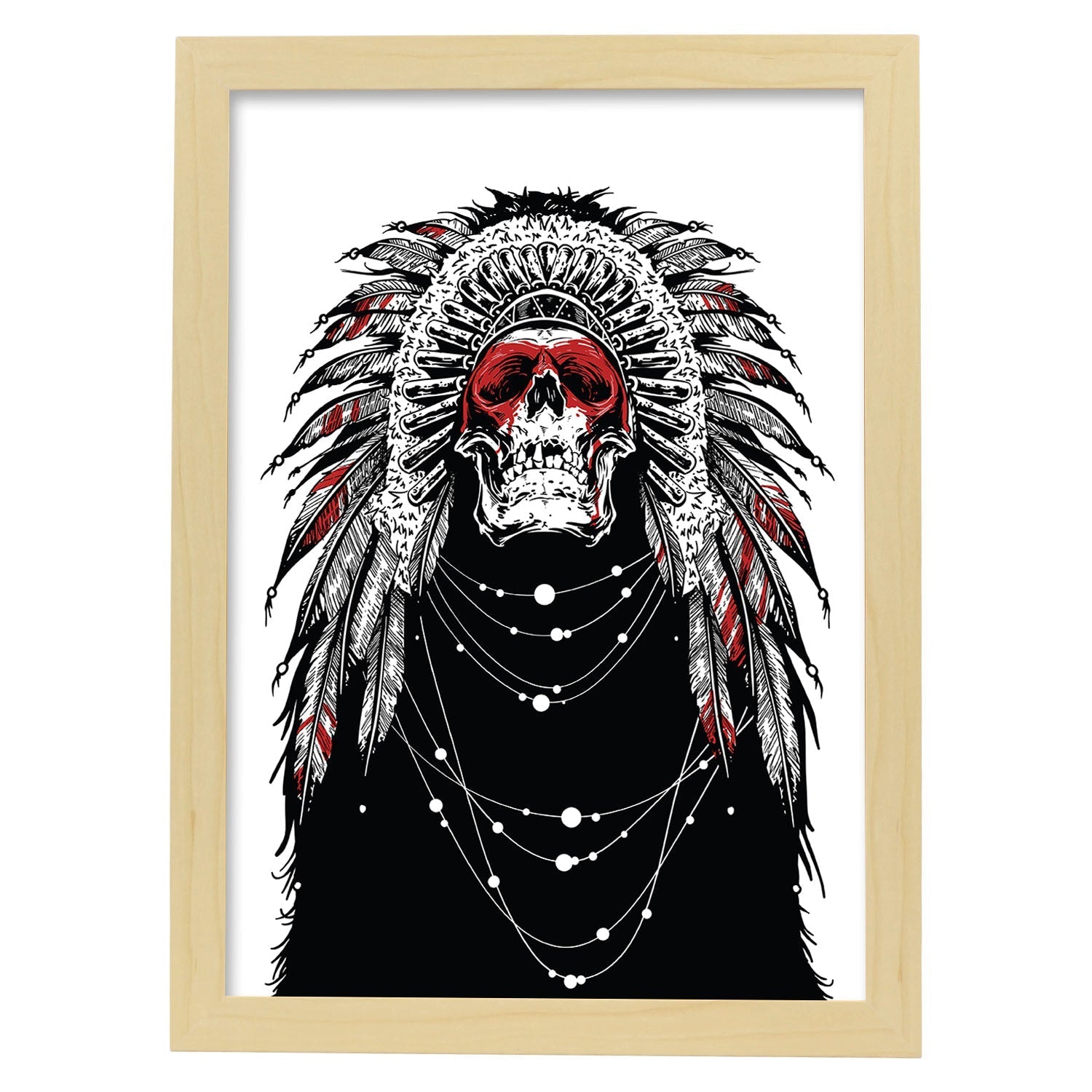 Poster de Chaman. Lámina decorativa de diseño.-Artwork-Nacnic-A3-Marco Madera clara-Nacnic Estudio SL