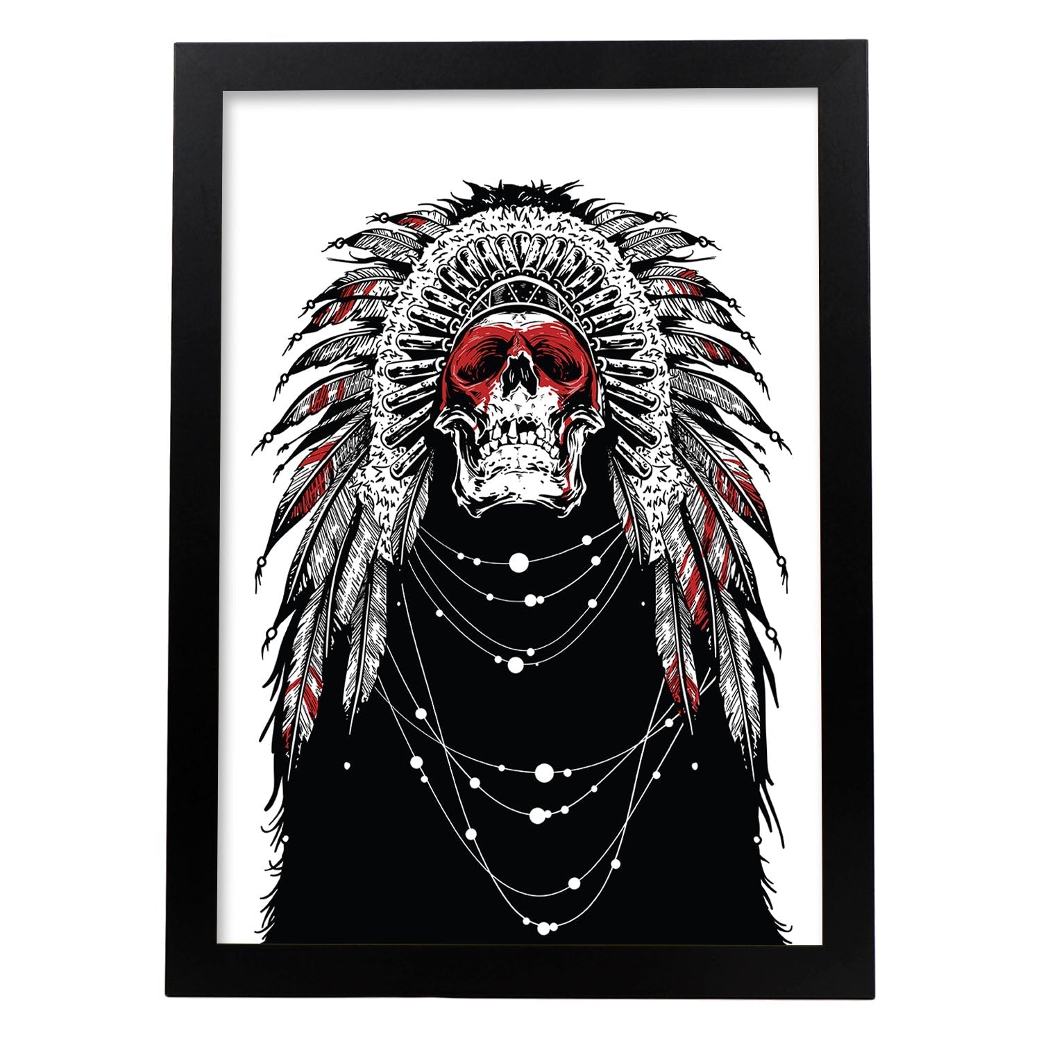 Poster de Chaman. Lámina decorativa de diseño.-Artwork-Nacnic-A3-Marco Negro-Nacnic Estudio SL