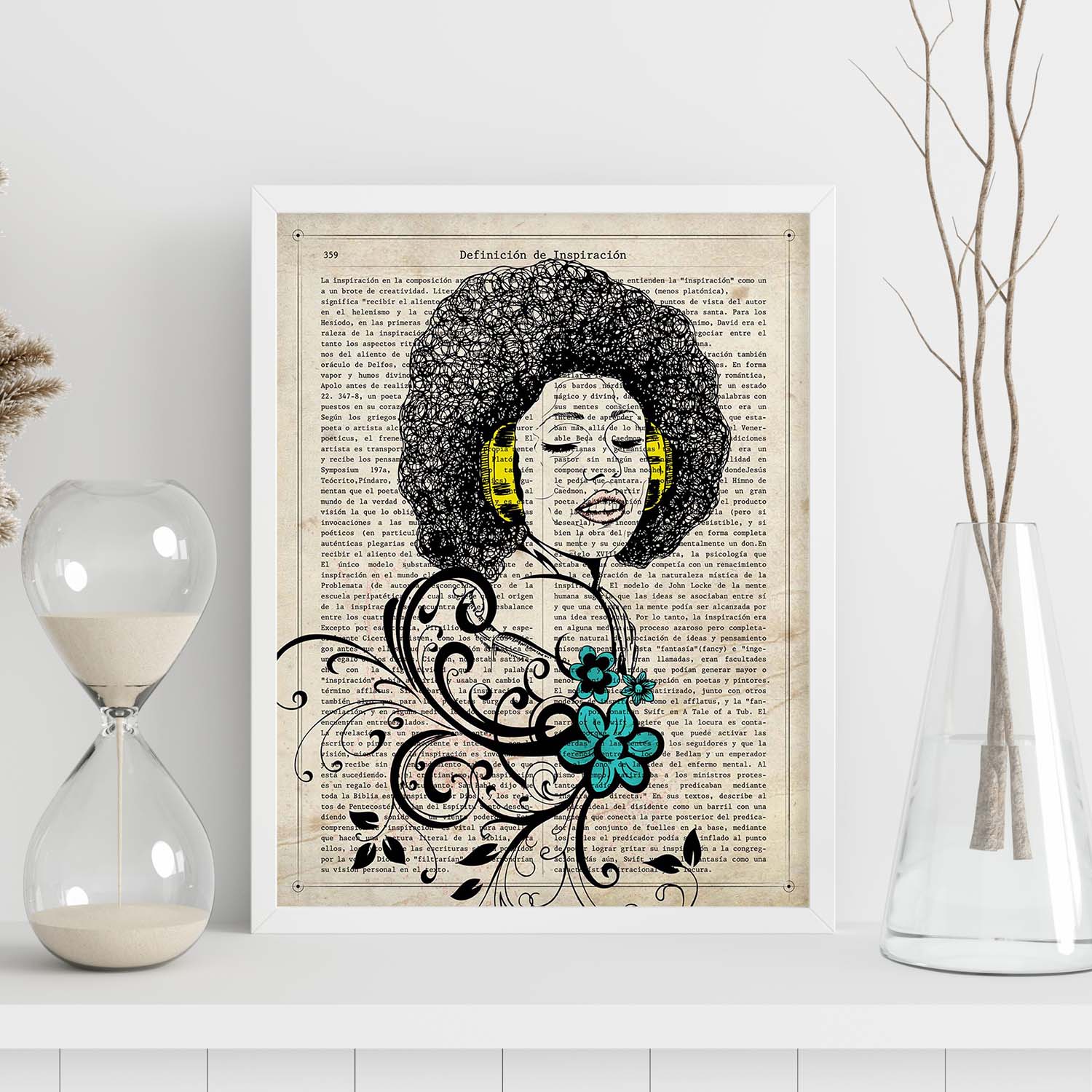 Poster de Chica afro.Láminas de chicas con textos. Diseño de interiores para mujeres.-Artwork-Nacnic-Nacnic Estudio SL