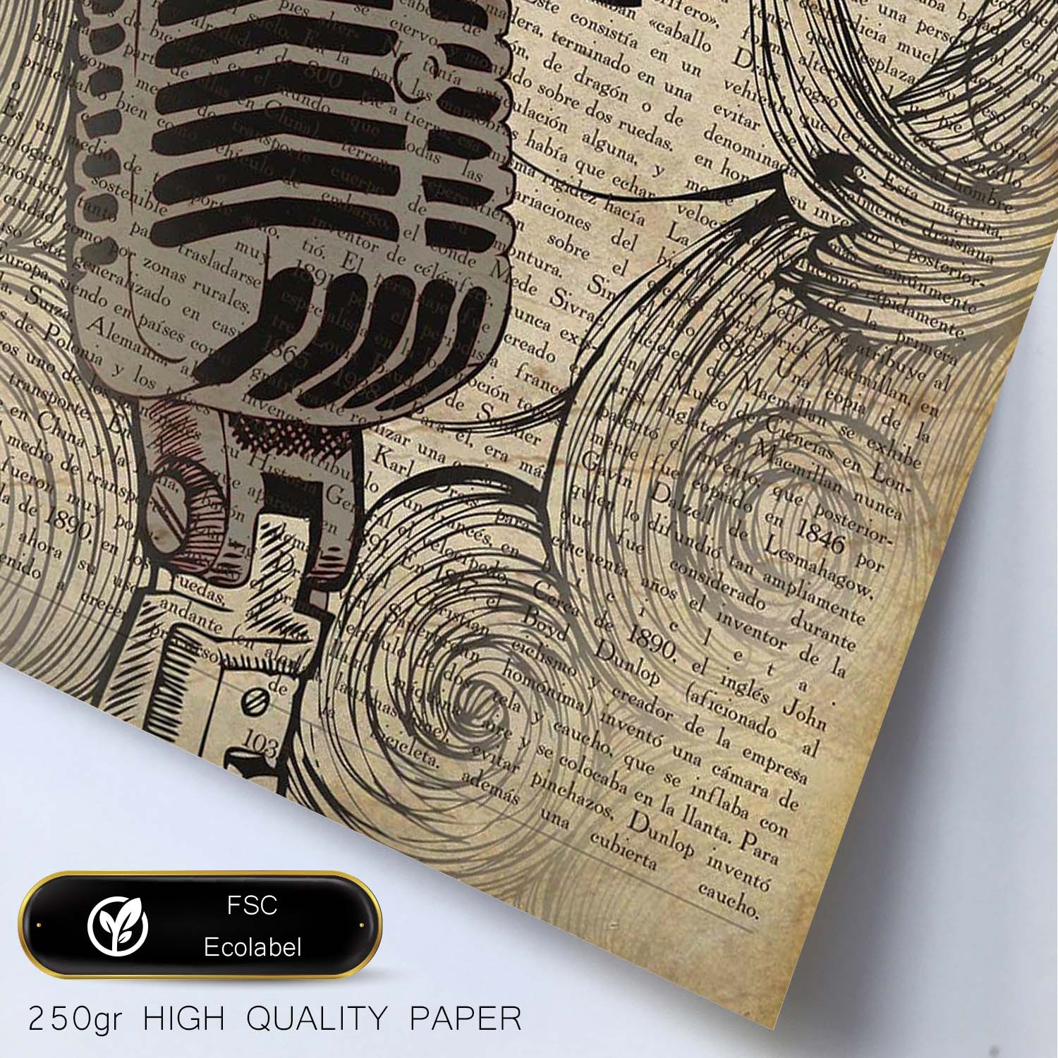 Poster de Chica cantando.Láminas de chicas con textos. Diseño de interiores para mujeres.-Artwork-Nacnic-Nacnic Estudio SL