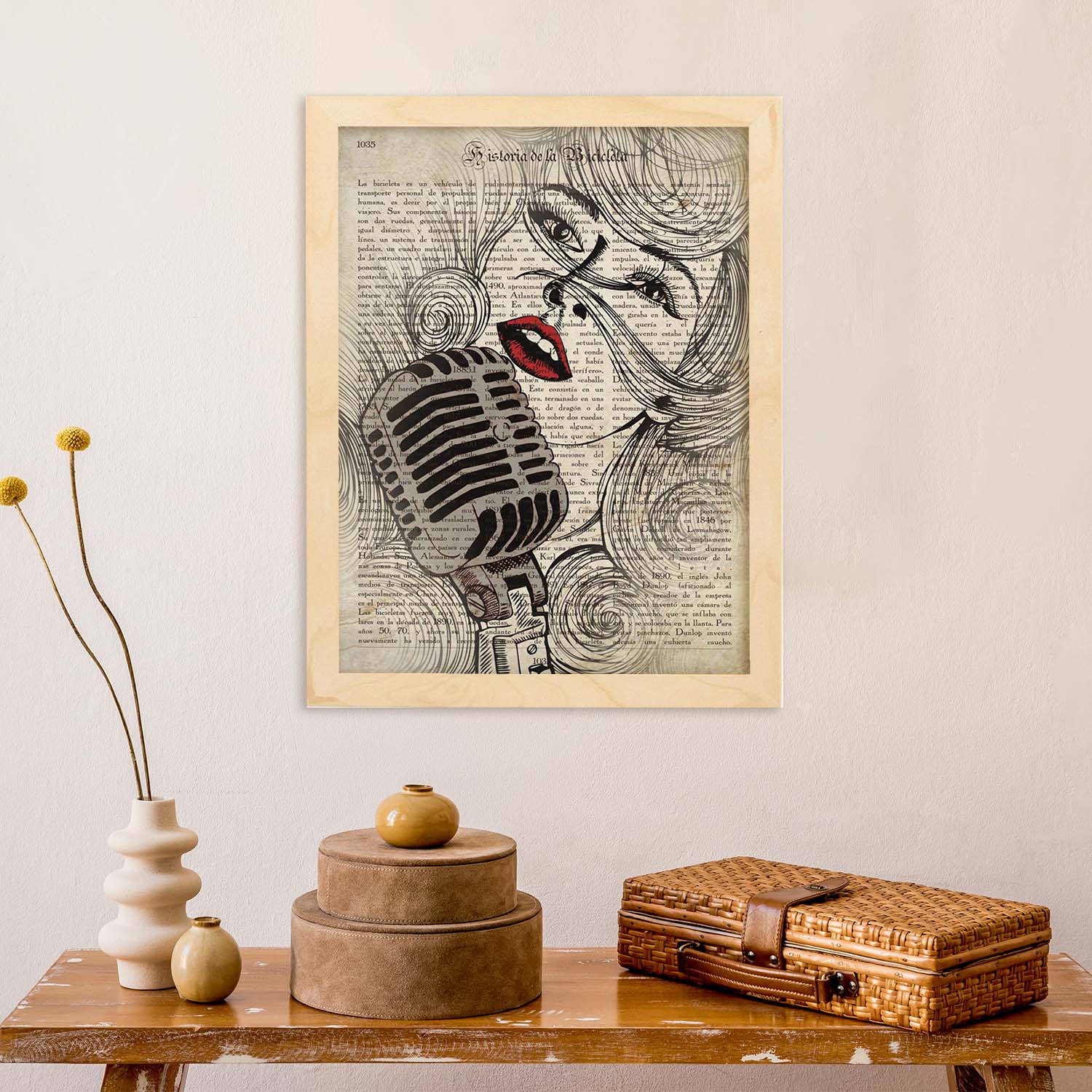 Poster de Chica cantando.Láminas de chicas con textos. Diseño de interiores para mujeres.-Artwork-Nacnic-Nacnic Estudio SL