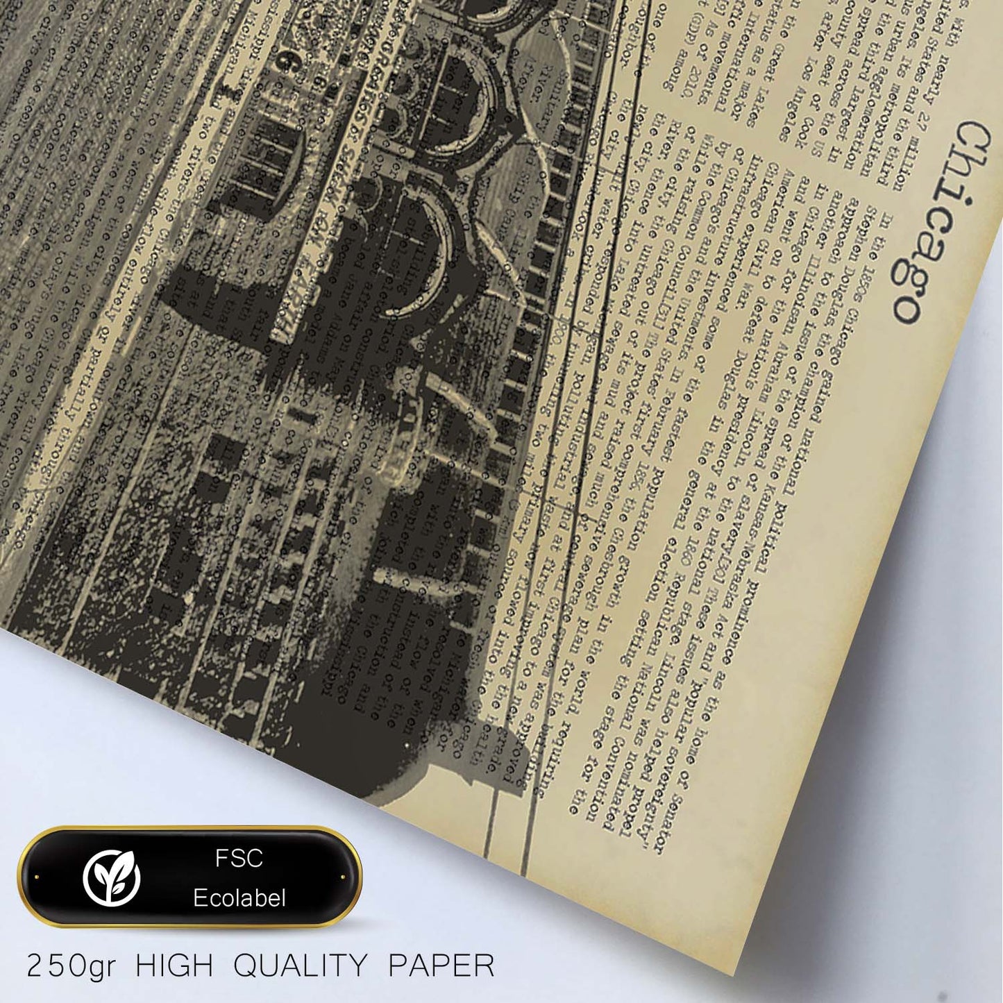 Poster de Chicago Coliseum. Láminas e ilustraciones de ciudades del mundo y monumentos famosos.-Artwork-Nacnic-Nacnic Estudio SL