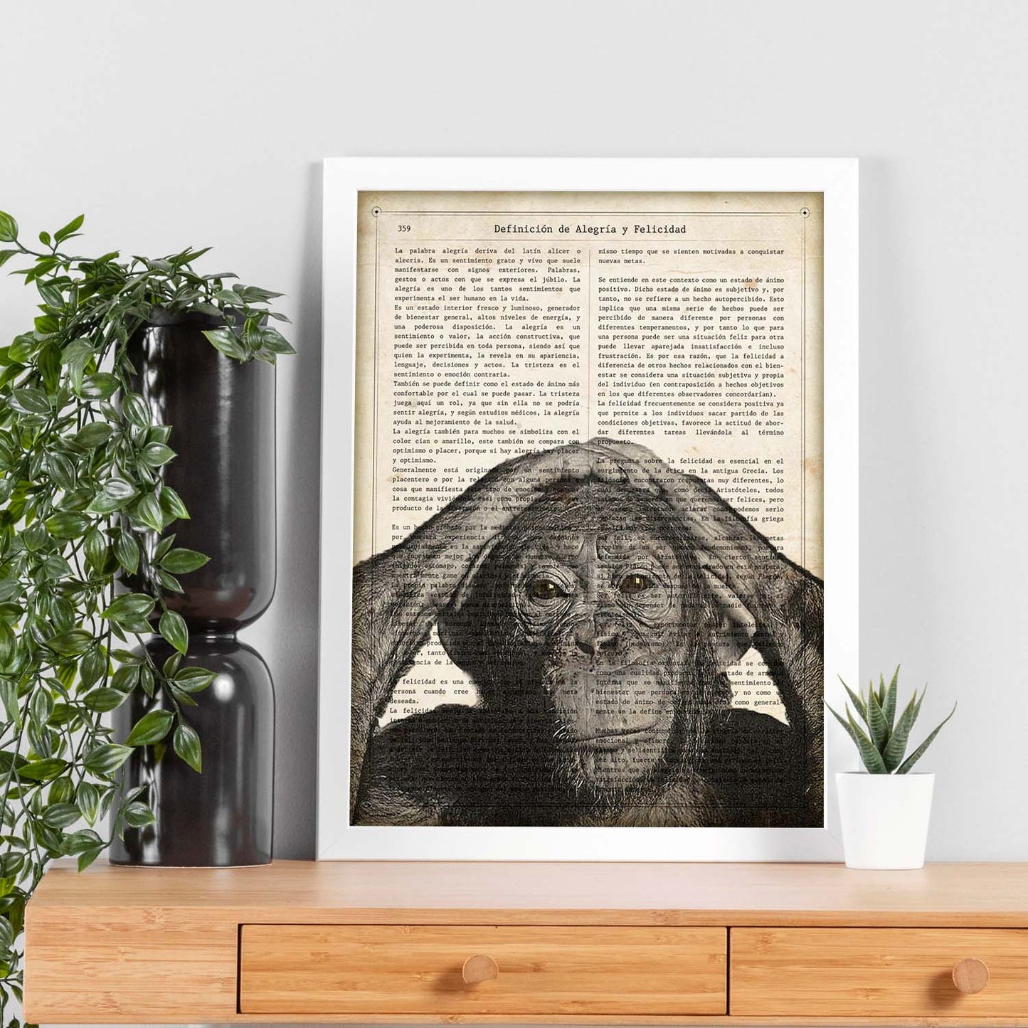 Poster de Chimpance. Láminas de animales con definiciones. Regalo para los amantes de los animales.-Artwork-Nacnic-Nacnic Estudio SL