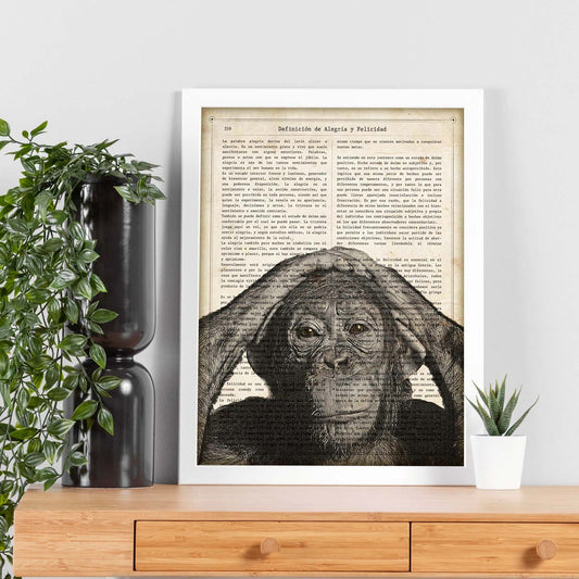 Poster de Chimpance. Láminas de animales con definiciones. Regalo para los amantes de los animales.-Artwork-Nacnic-Nacnic Estudio SL