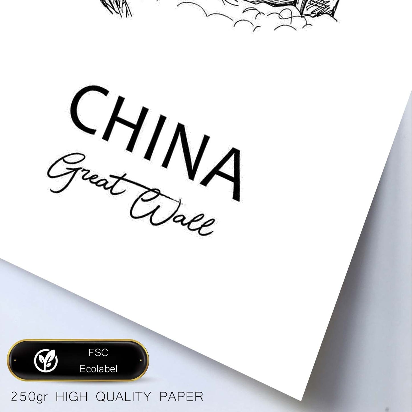 Poster de China - La gran muralla. Láminas con monumentos de ciudades.-Artwork-Nacnic-Nacnic Estudio SL