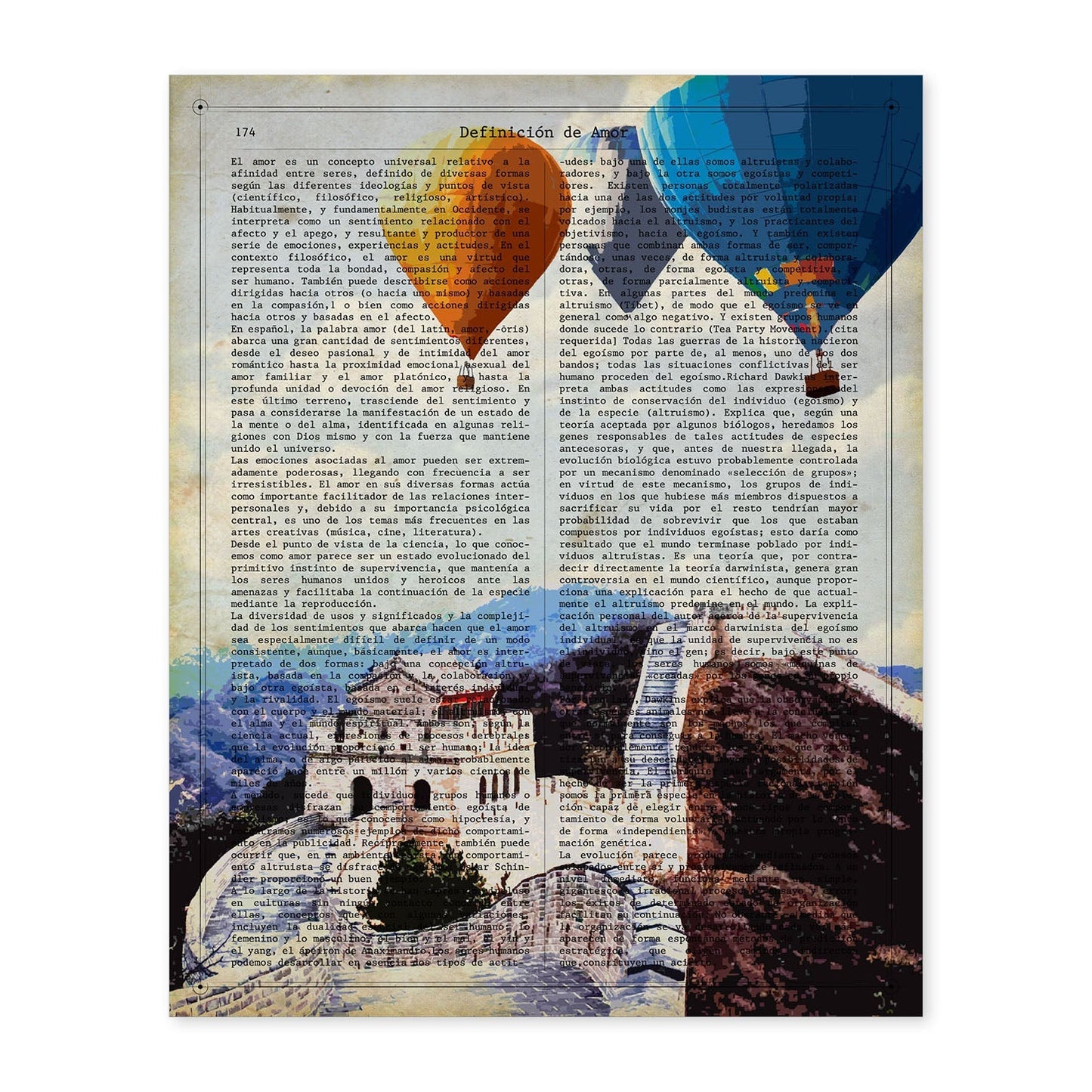 Poster de China (La gran Muralla). Láminas e ilustraciones de ciudades del mundo y monumentos famosos.-Artwork-Nacnic-A4-Sin marco-Nacnic Estudio SL