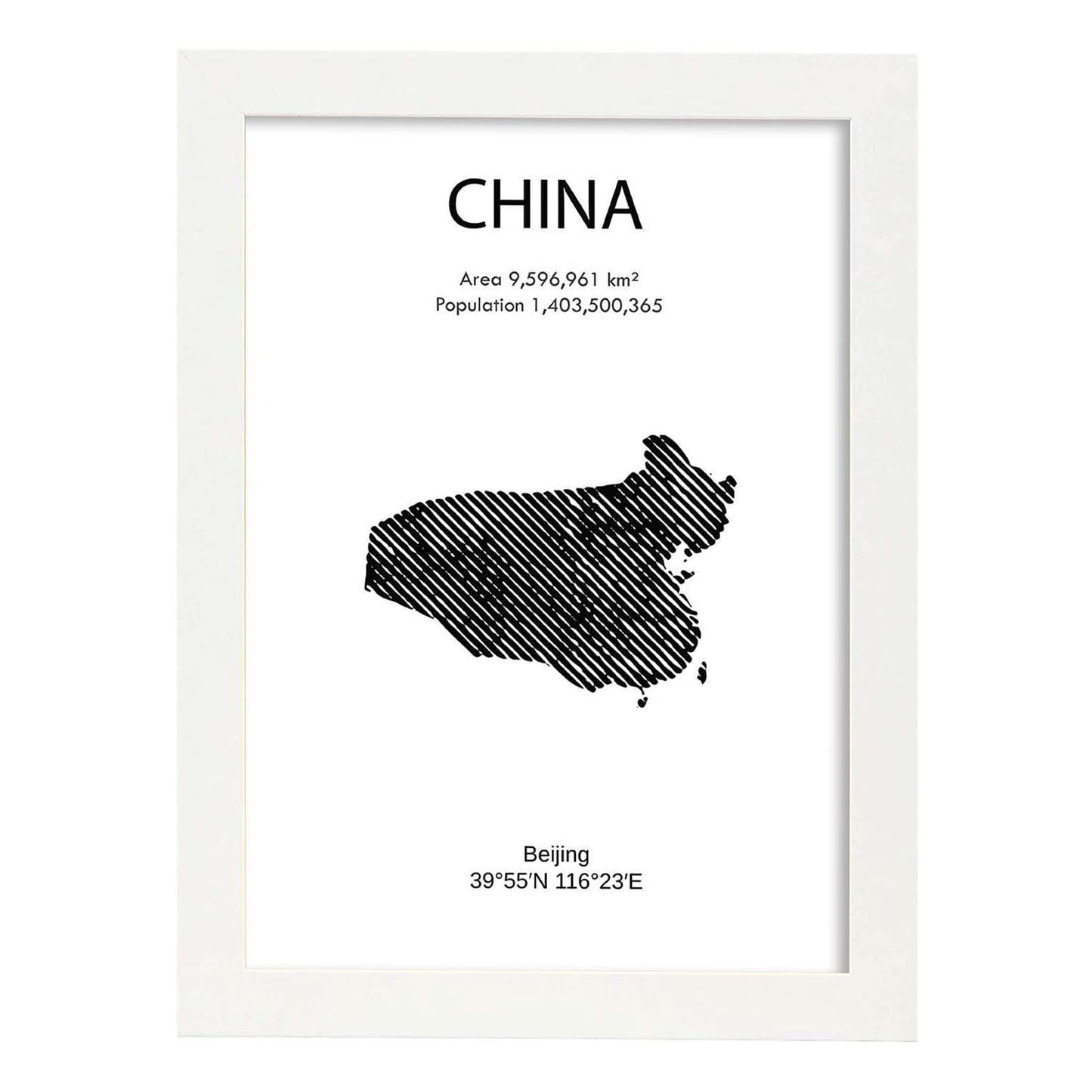Poster de China. Láminas de paises y continentes del mundo.-Artwork-Nacnic-A3-Marco Blanco-Nacnic Estudio SL