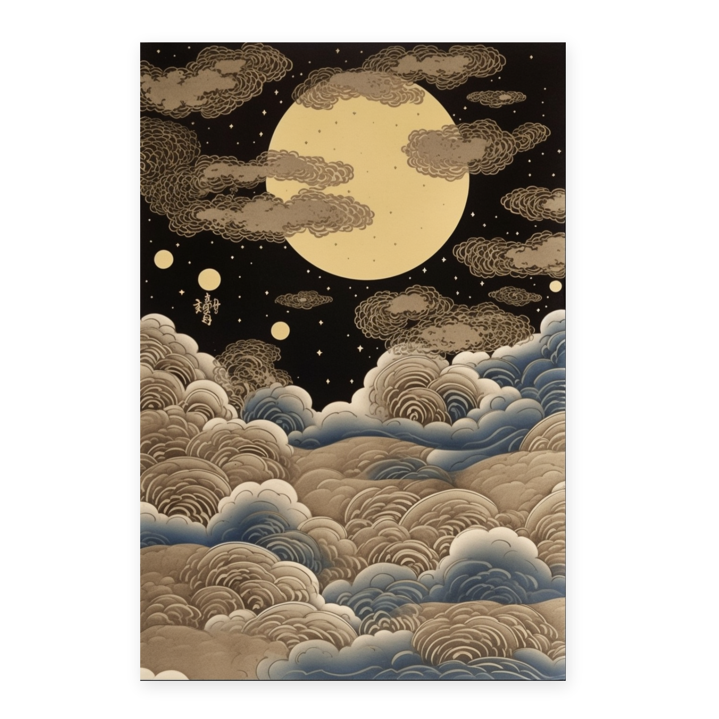 Lámina de ciclos lunares Ukiyo-e