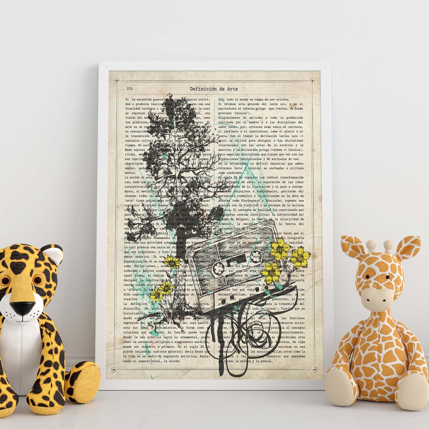 Poster de Cinta de casete con flores. Láminas musicales con definiciones para-Artwork-Nacnic-Nacnic Estudio SL