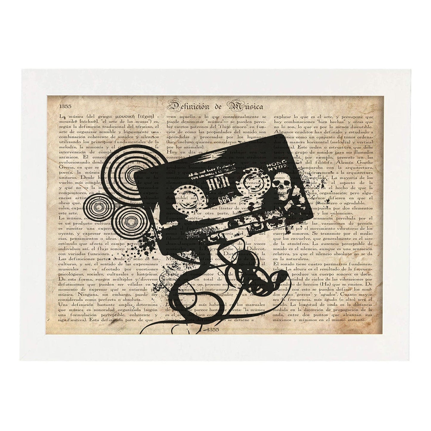 Poster de Cinta de casete punk. Láminas musicales con definiciones para-Artwork-Nacnic-A3-Marco Blanco-Nacnic Estudio SL