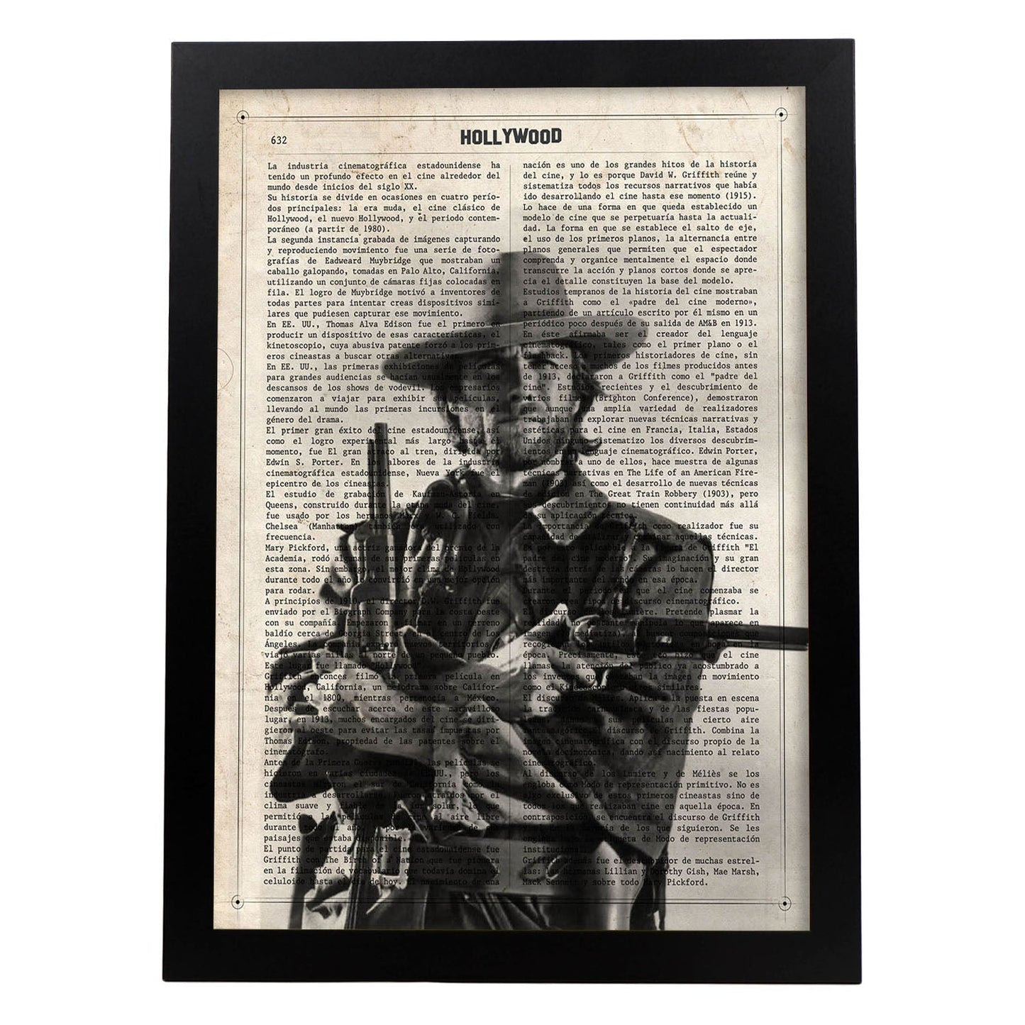 Poster de Clint Eastwood. Láminas de personajes importantes. Posters de músicos, actores, inventores, exploradores, ...-Artwork-Nacnic-A3-Marco Negro-Nacnic Estudio SL