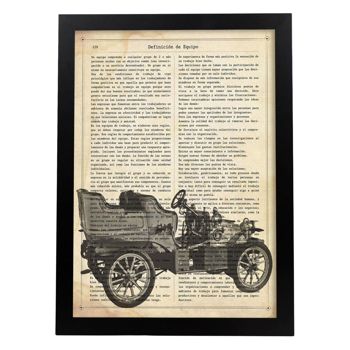 Poster de Coche antiguo. Láminas de vehículos con definiciones. Ilustraciones vintage de coches, motos, aviones,
-Artwork-Nacnic-A4-Marco Negro-Nacnic Estudio SL