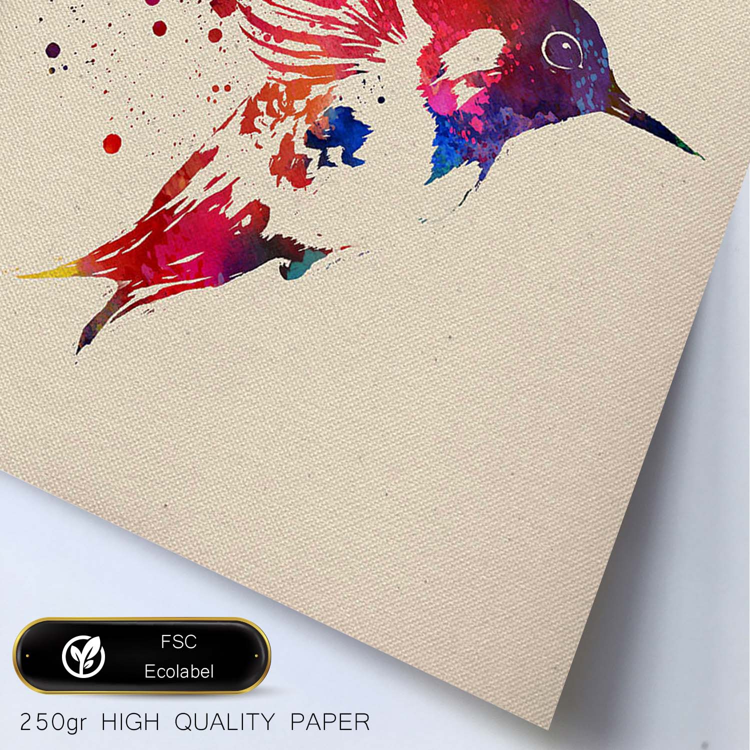 Poster de Colibrí con diseño acuarela. Mix de láminas con estilo acuarela-Artwork-Nacnic-Nacnic Estudio SL