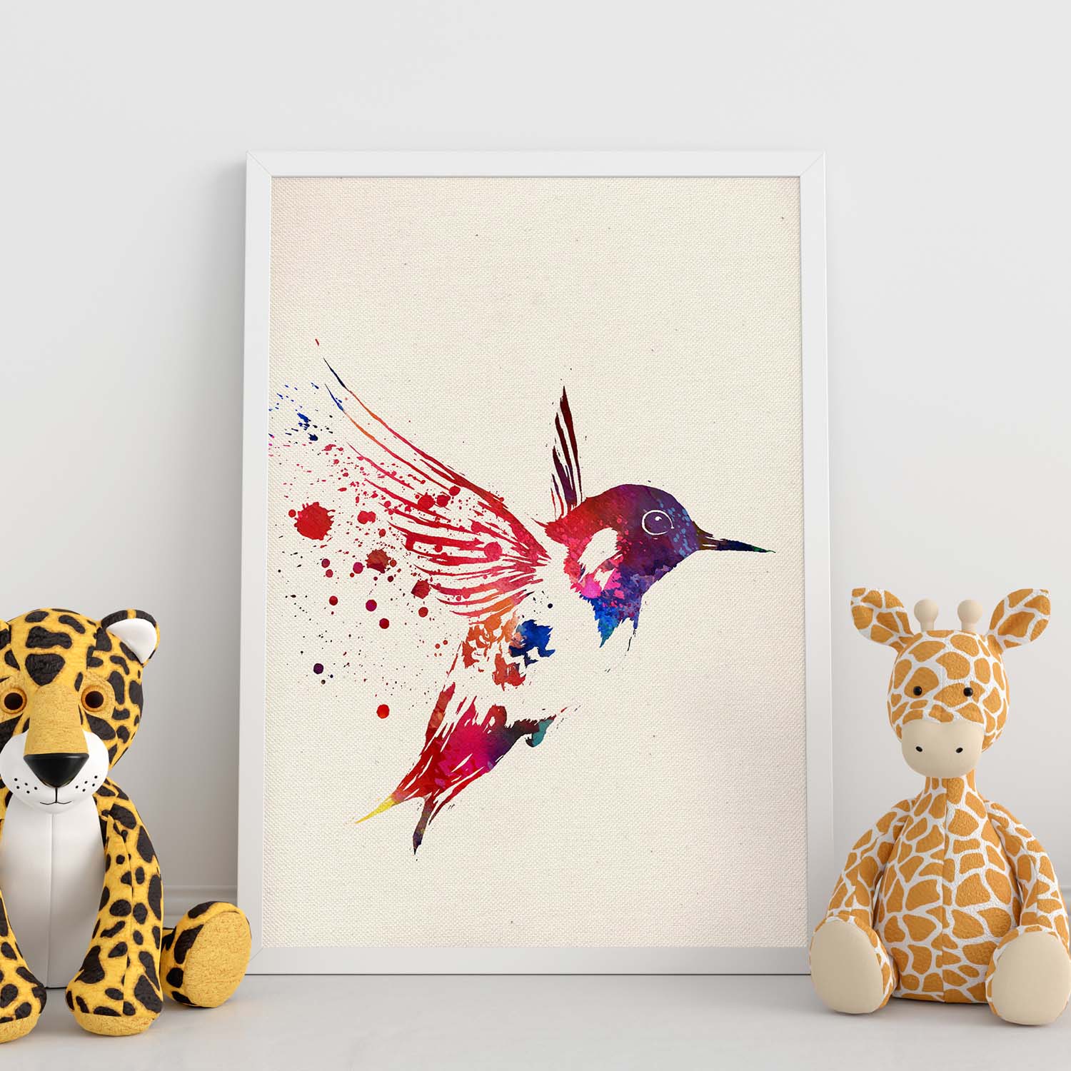 Poster de Colibrí con diseño acuarela. Mix de láminas con estilo acuarela-Artwork-Nacnic-Nacnic Estudio SL