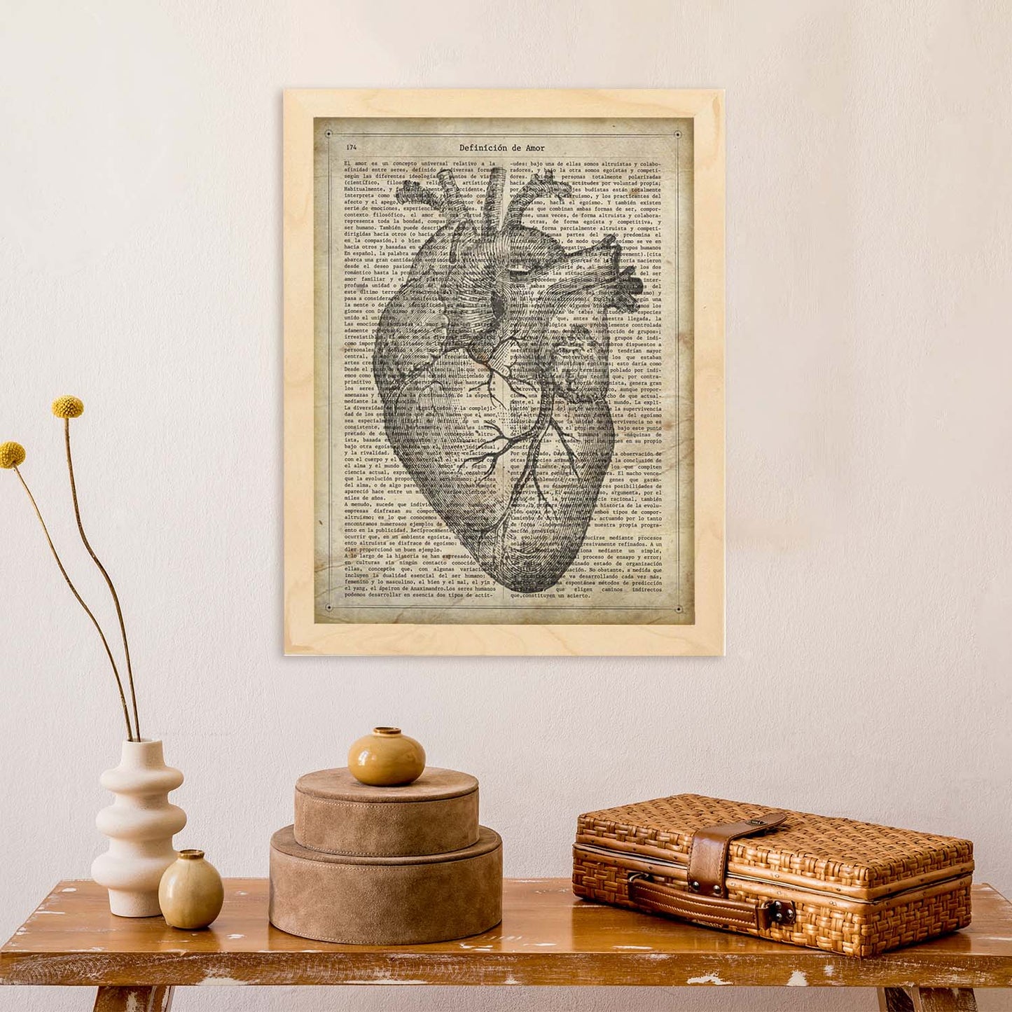 Poster de Corazon anatomico. Láminas románticas de amor con definiciones. Ilustraciones para tu pareja, familia, mujer, ...-Artwork-Nacnic-Nacnic Estudio SL