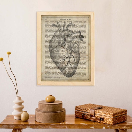 Poster de Corazon anatomico. Láminas románticas de amor con definiciones. Ilustraciones para tu pareja, familia, mujer, ...-Artwork-Nacnic-Nacnic Estudio SL