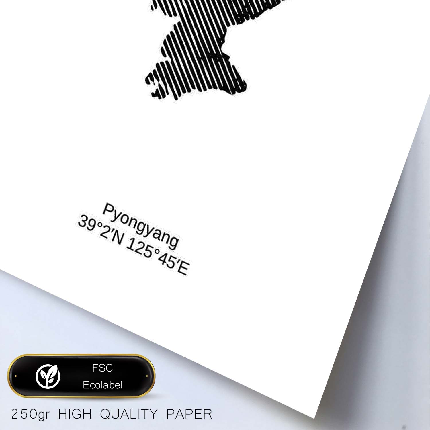 Poster de Corea del norte. Láminas de paises y continentes del mundo.-Artwork-Nacnic-Nacnic Estudio SL