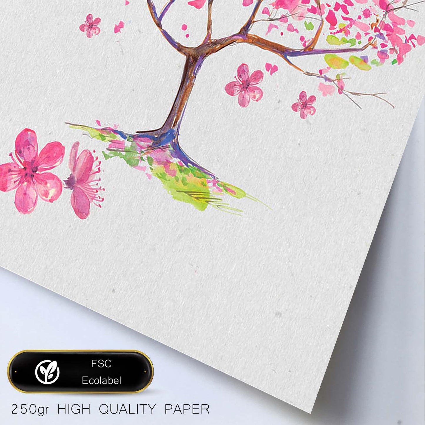 Poster de coronas florales. Lámina Almendro en flor, ilustrada con diseños de flores, plantas, y animales.-Artwork-Nacnic-Nacnic Estudio SL