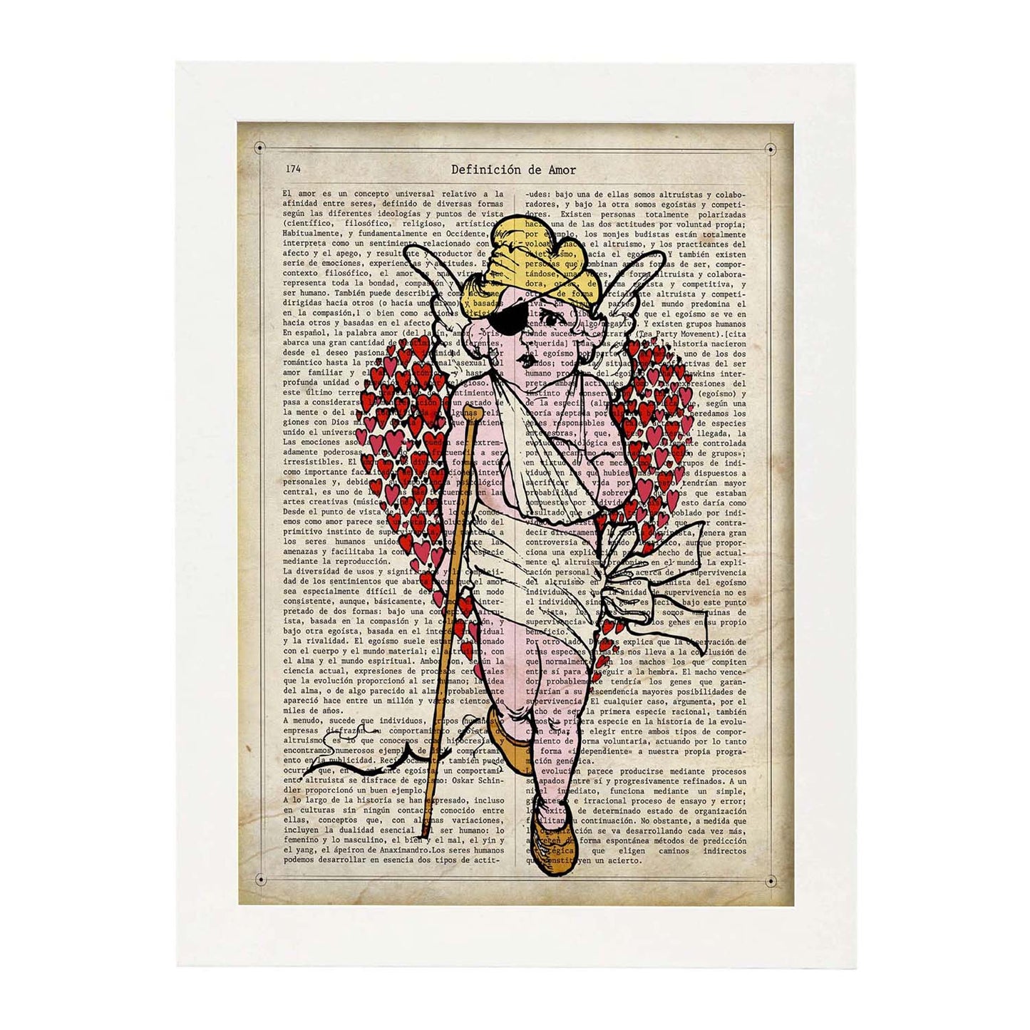 Poster de Cupido lisiado. Láminas románticas de amor con definiciones. Ilustraciones para tu pareja, familia, mujer, ...-Artwork-Nacnic-Nacnic Estudio SL