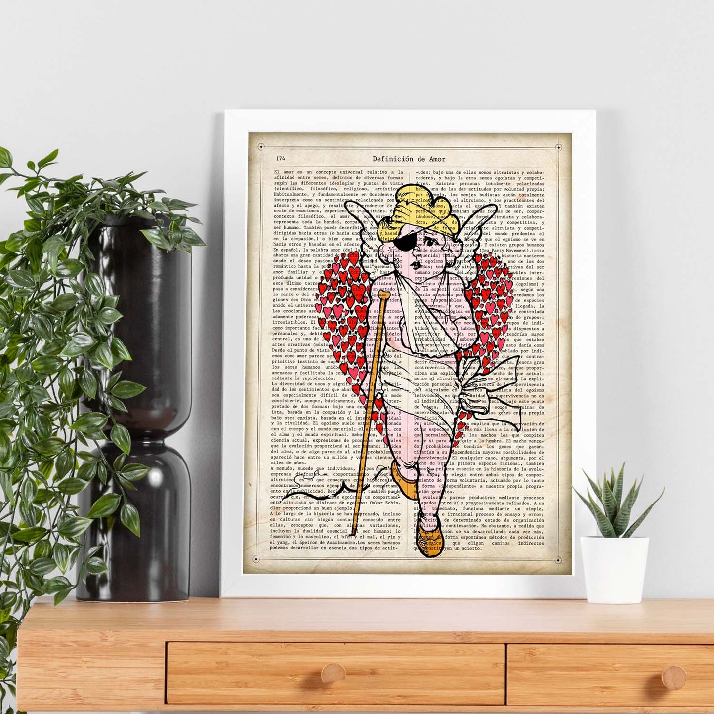 Poster de Cupido lisiado. Láminas románticas de amor con definiciones. Ilustraciones para tu pareja, familia, mujer, ...-Artwork-Nacnic-Nacnic Estudio SL