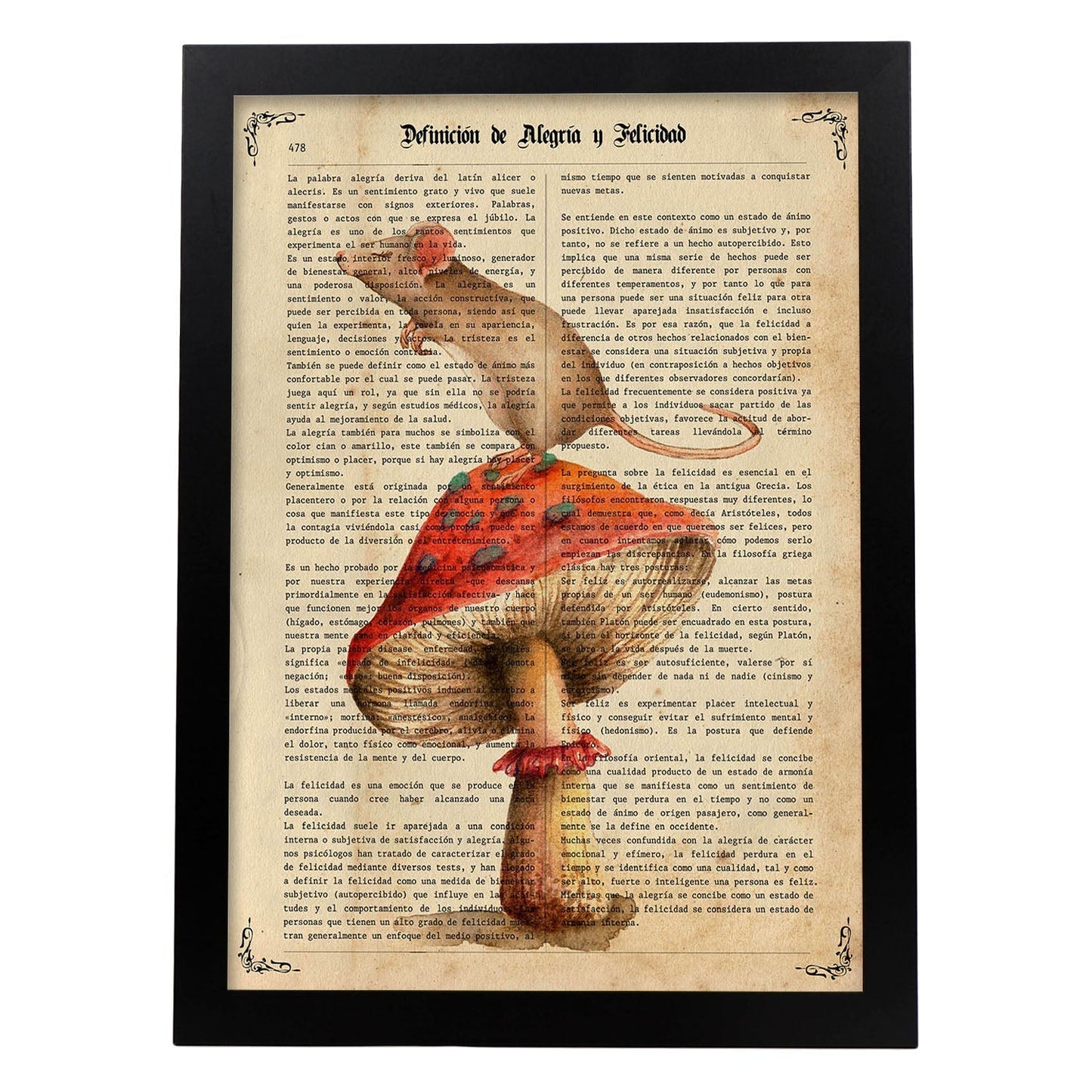 Poster de De Fábula con definición. Láminas de animales con texto y definición. Diseño de interiores basado en animales.-Artwork-Nacnic-A3-Marco Negro-Nacnic Estudio SL