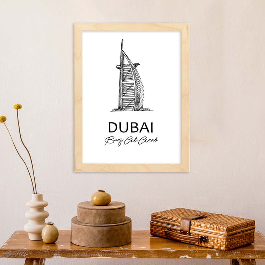 Poster de Dubai -Burj Al Arab. Láminas con monumentos de ciudades.-Artwork-Nacnic-Nacnic Estudio SL