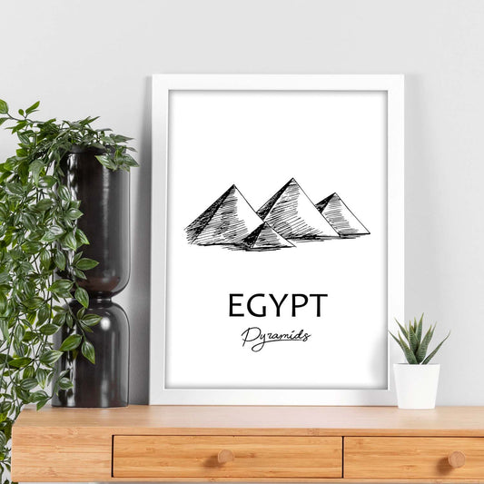 Poster de Egipto - Pirámides. Láminas con monumentos de ciudades.-Artwork-Nacnic-Nacnic Estudio SL