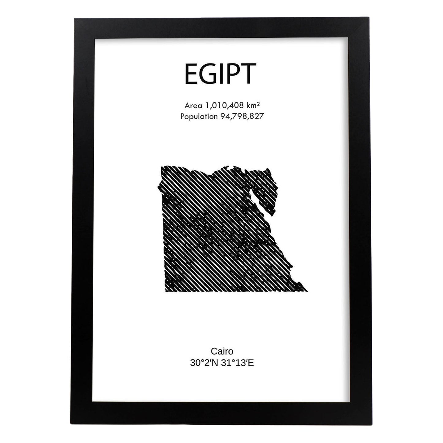 Poster de Egipto. Láminas de paises y continentes del mundo.-Artwork-Nacnic-A3-Marco Negro-Nacnic Estudio SL