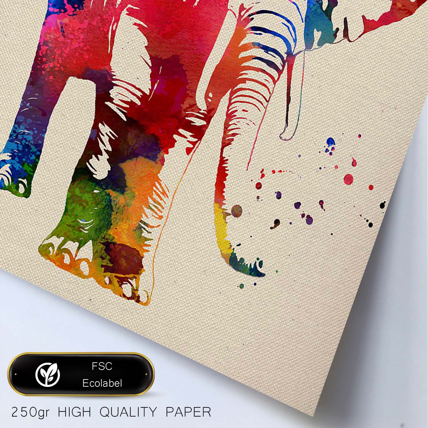 Poster de Elefante con diseño acuarela. Mix de láminas con estilo acuarela-Artwork-Nacnic-Nacnic Estudio SL