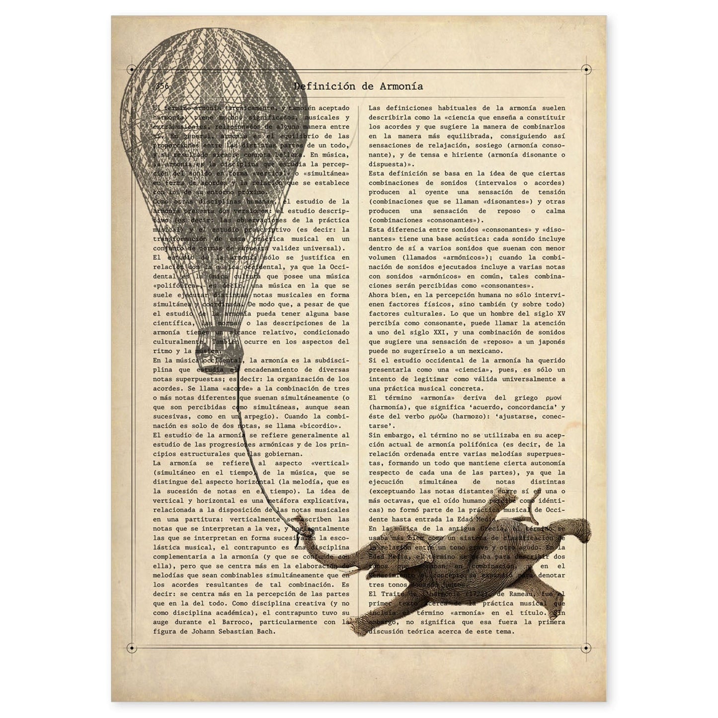 Poster de Elefante con globo. Láminas de elefantes con definiciones. Diseño con imágenes de elefantes y textos.-Artwork-Nacnic-A4-Sin marco-Nacnic Estudio SL
