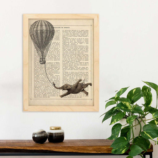 Poster de Elefante con globo. Láminas de elefantes con definiciones. Diseño con imágenes de elefantes y textos.-Artwork-Nacnic-Nacnic Estudio SL