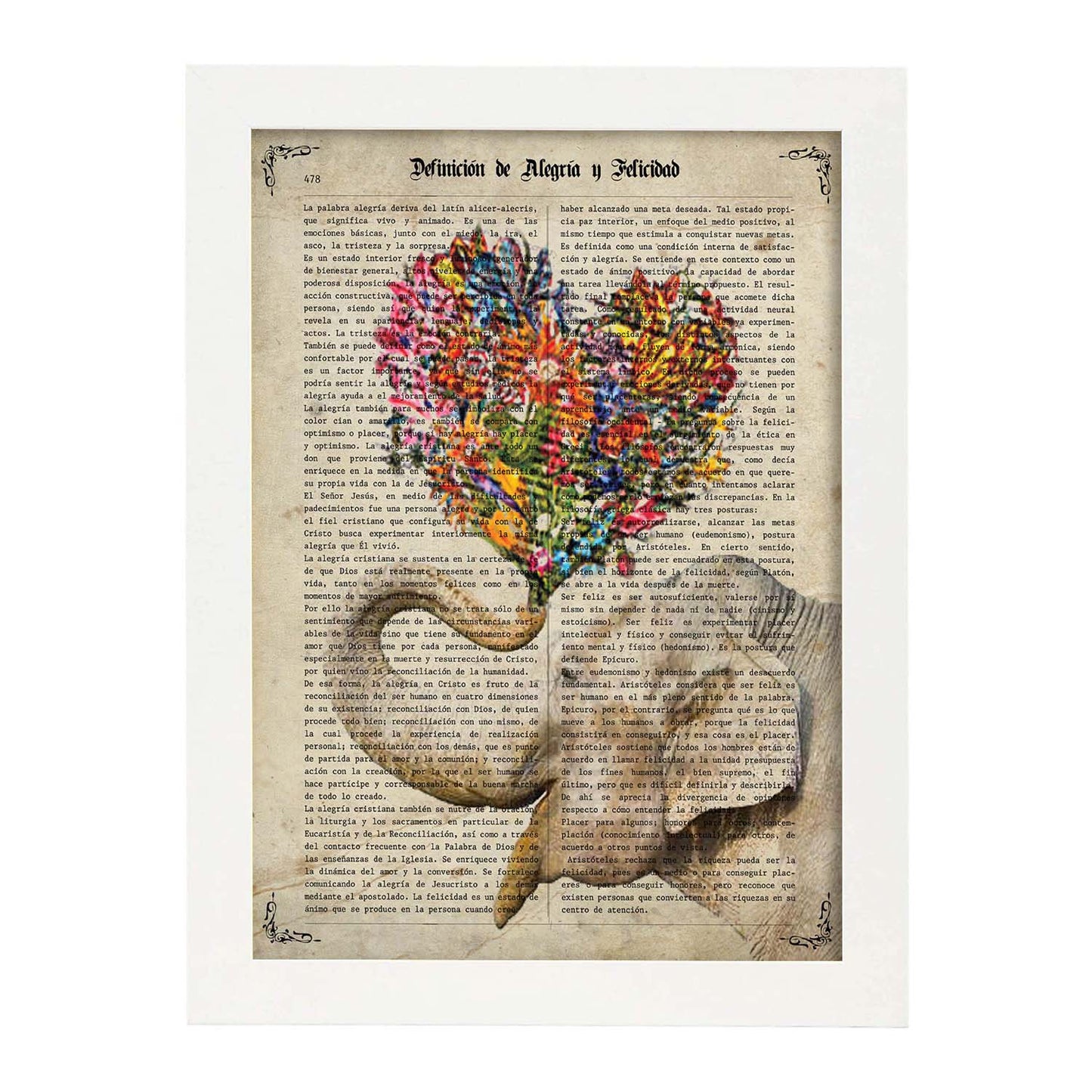 Poster de Elefante con ramo de flores. Láminas románticas de amor con definiciones. Ilustraciones para tu pareja, familia, mujer, ...-Artwork-Nacnic-Nacnic Estudio SL