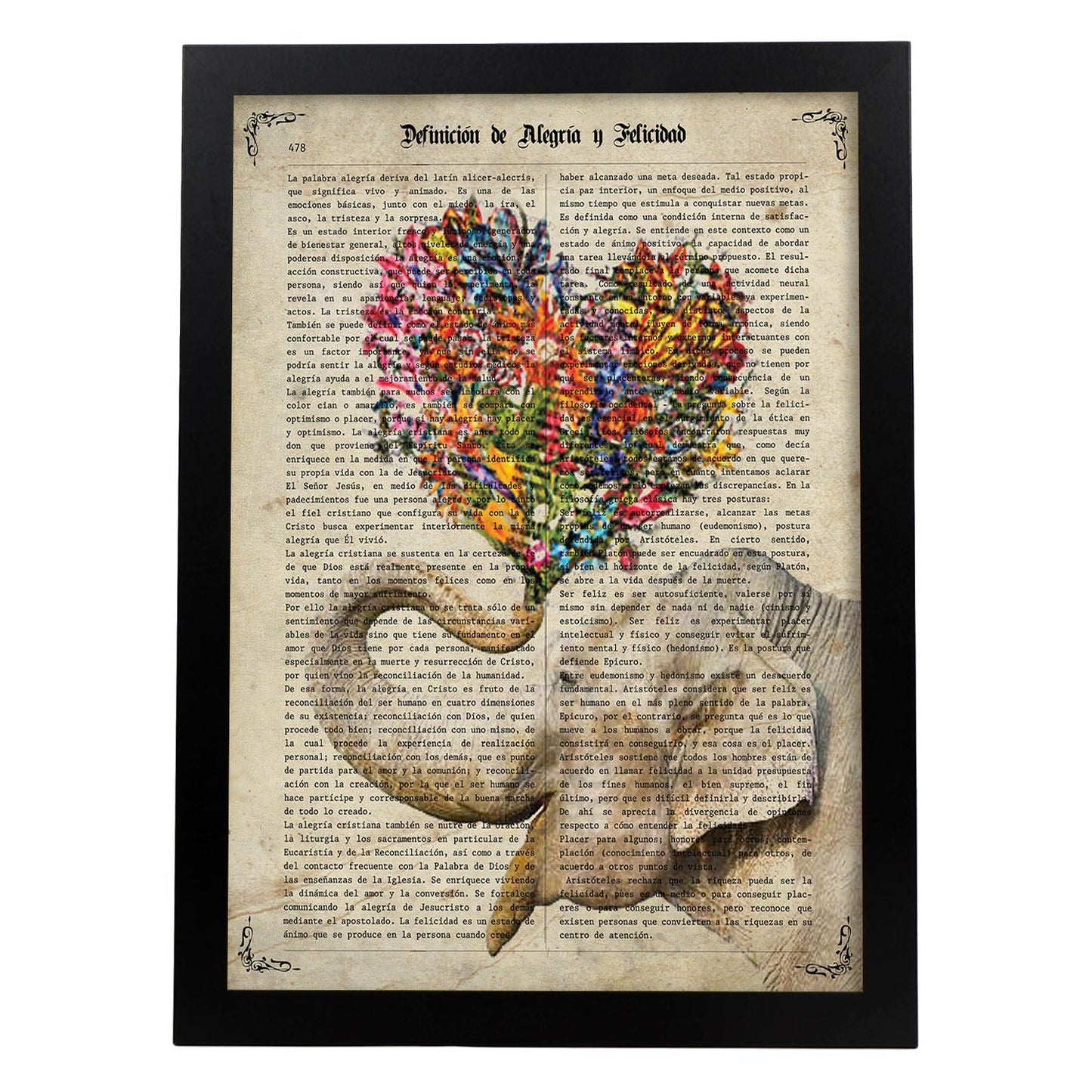 Poster de Elefante con ramo de flores. Láminas románticas de amor con definiciones. Ilustraciones para tu pareja, familia, mujer, ...-Artwork-Nacnic-A4-Marco Negro-Nacnic Estudio SL