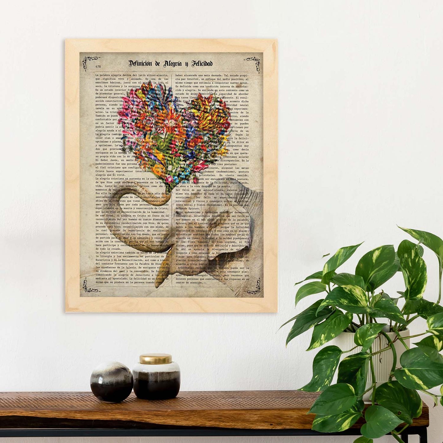 Poster de Elefante con ramo de flores. Láminas románticas de amor con definiciones. Ilustraciones para tu pareja, familia, mujer, ...-Artwork-Nacnic-Nacnic Estudio SL