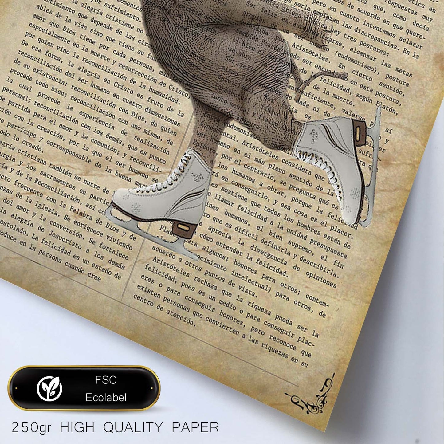 Poster de Elefante patinando. Láminas de elefantes con definiciones. Diseño con imágenes de elefantes y textos.-Artwork-Nacnic-Nacnic Estudio SL