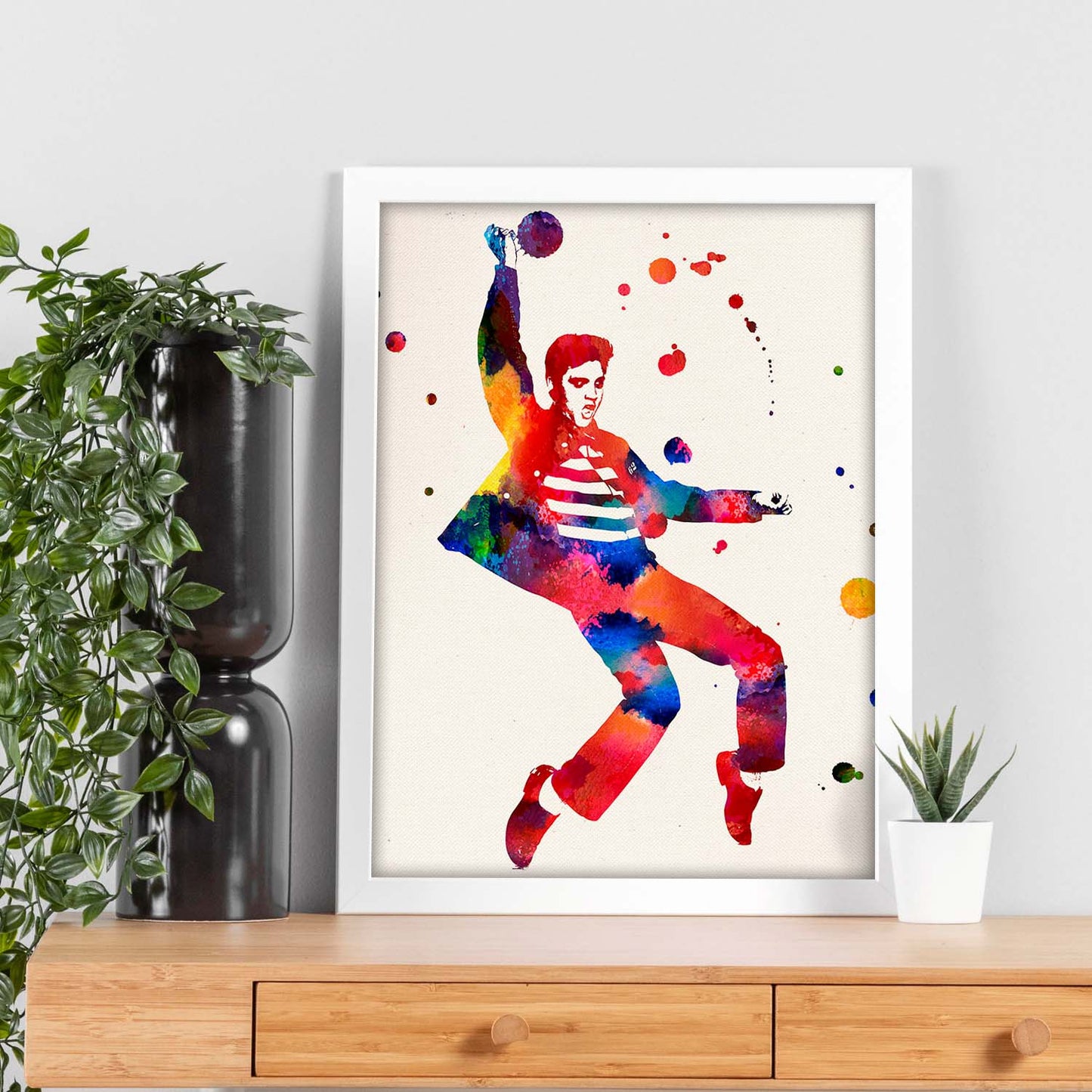 Poster de Elvis Presley con diseño acuarela. Mix de láminas con estilo acuarela-Artwork-Nacnic-Nacnic Estudio SL