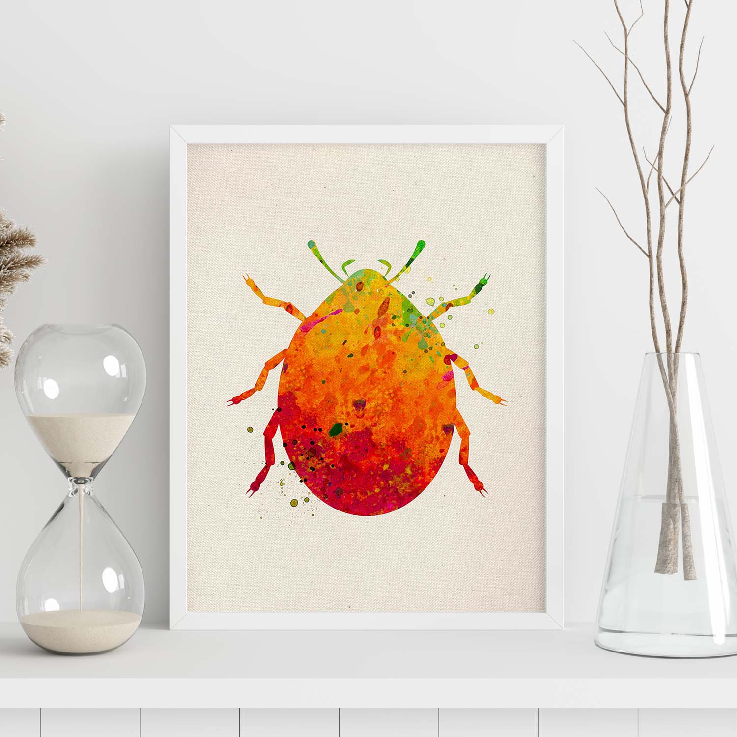 Poster de Escarabajo con diseño acuarela. Mix de láminas con estilo acuarela-Artwork-Nacnic-Nacnic Estudio SL