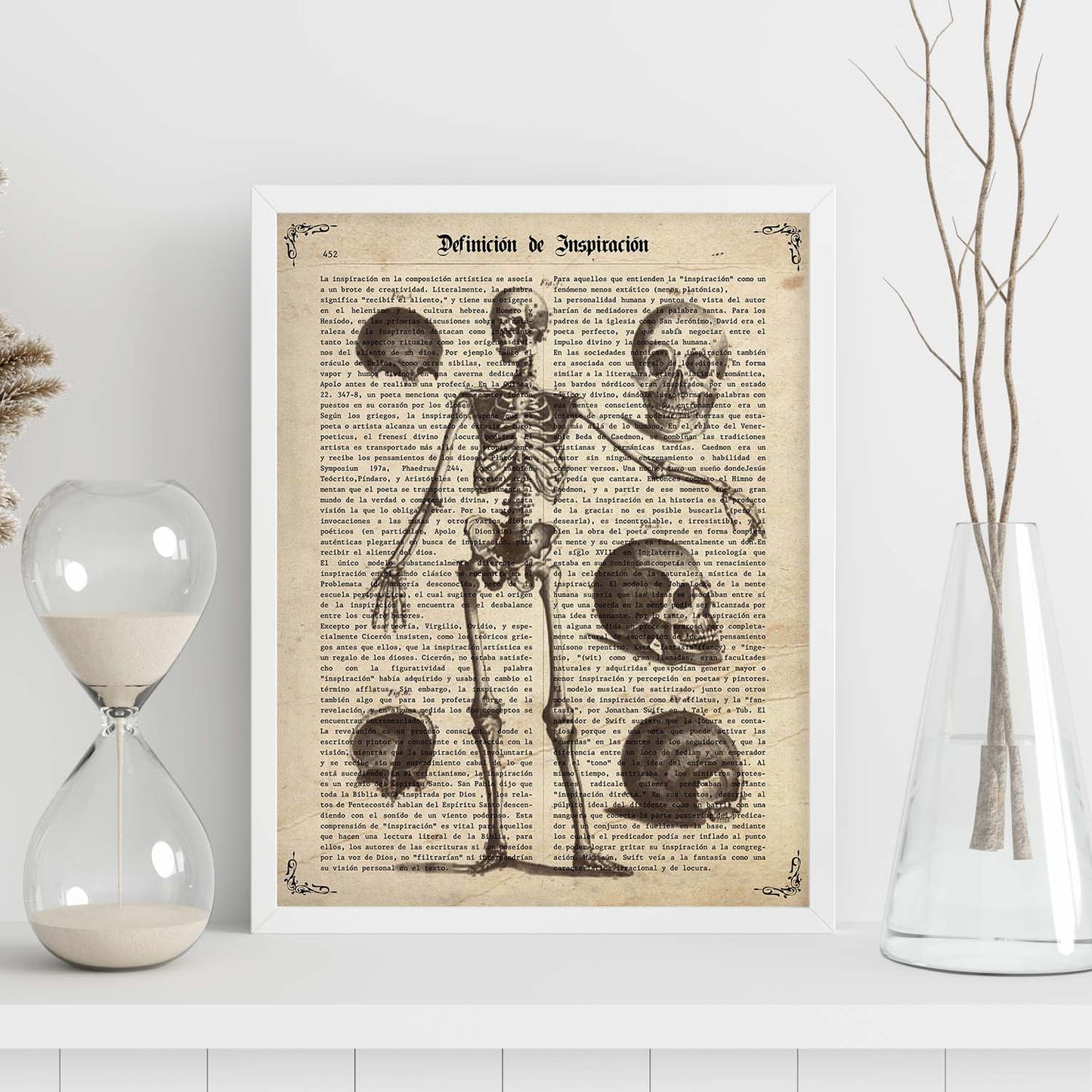 Poster de Esqueleto y partes. Láminas de calaveras. Decoración de hogar.-Artwork-Nacnic-Nacnic Estudio SL