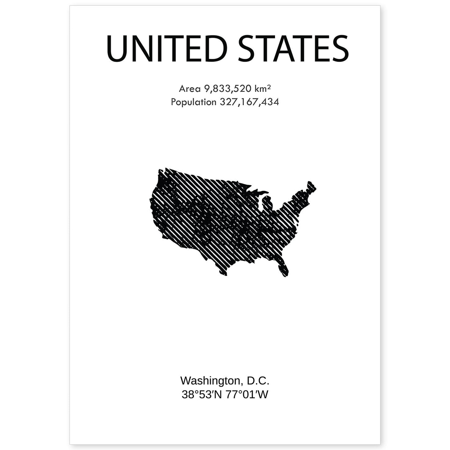 Poster de Estados Unidos. Láminas de paises y continentes del mundo.-Artwork-Nacnic-A4-Sin marco-Nacnic Estudio SL