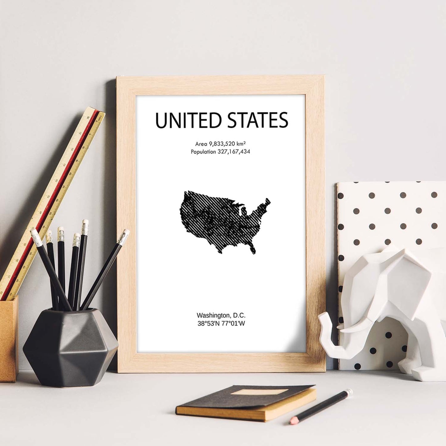 Poster de Estados Unidos. Láminas de paises y continentes del mundo.-Artwork-Nacnic-Nacnic Estudio SL