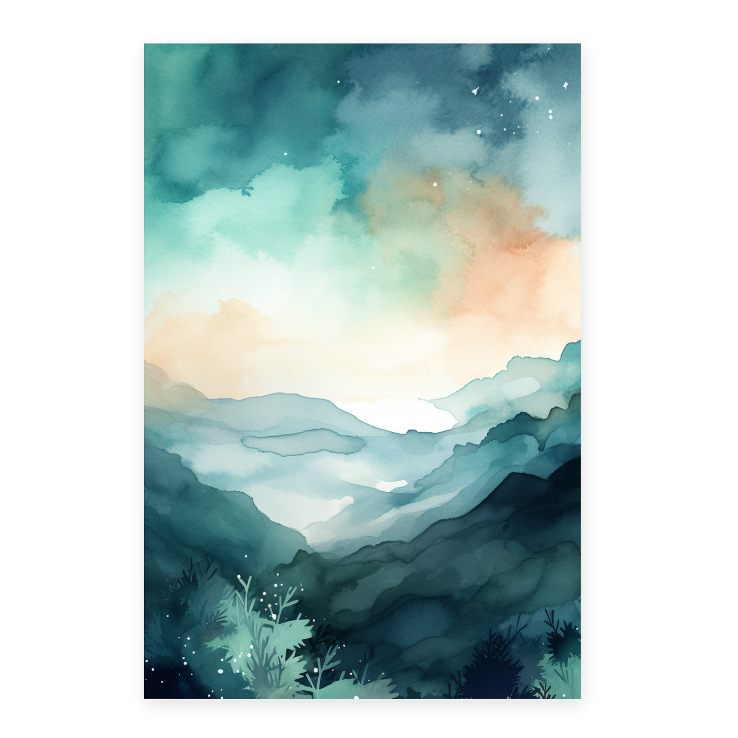 Póster Natural del Espacio Pintado a Mano