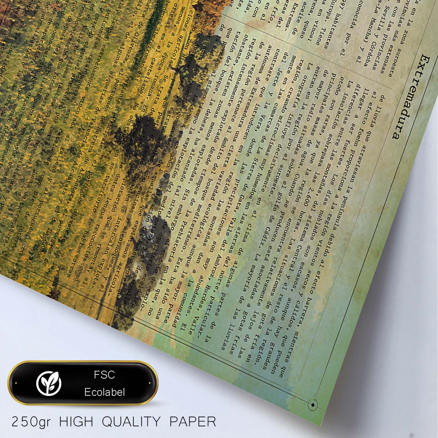 Poster de Extremadura. Láminas de comunidades autónomas de España.-Artwork-Nacnic-Nacnic Estudio SL