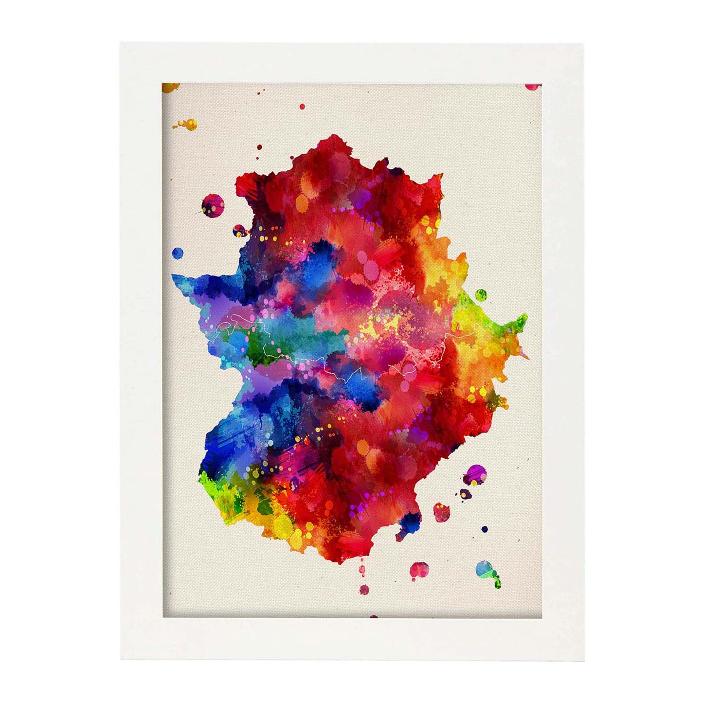 Poster de Extremadura. Láminas e ilustraciones de ciudades, comunidades, y mapas de España.-Artwork-Nacnic-A4-Marco Blanco-Nacnic Estudio SL