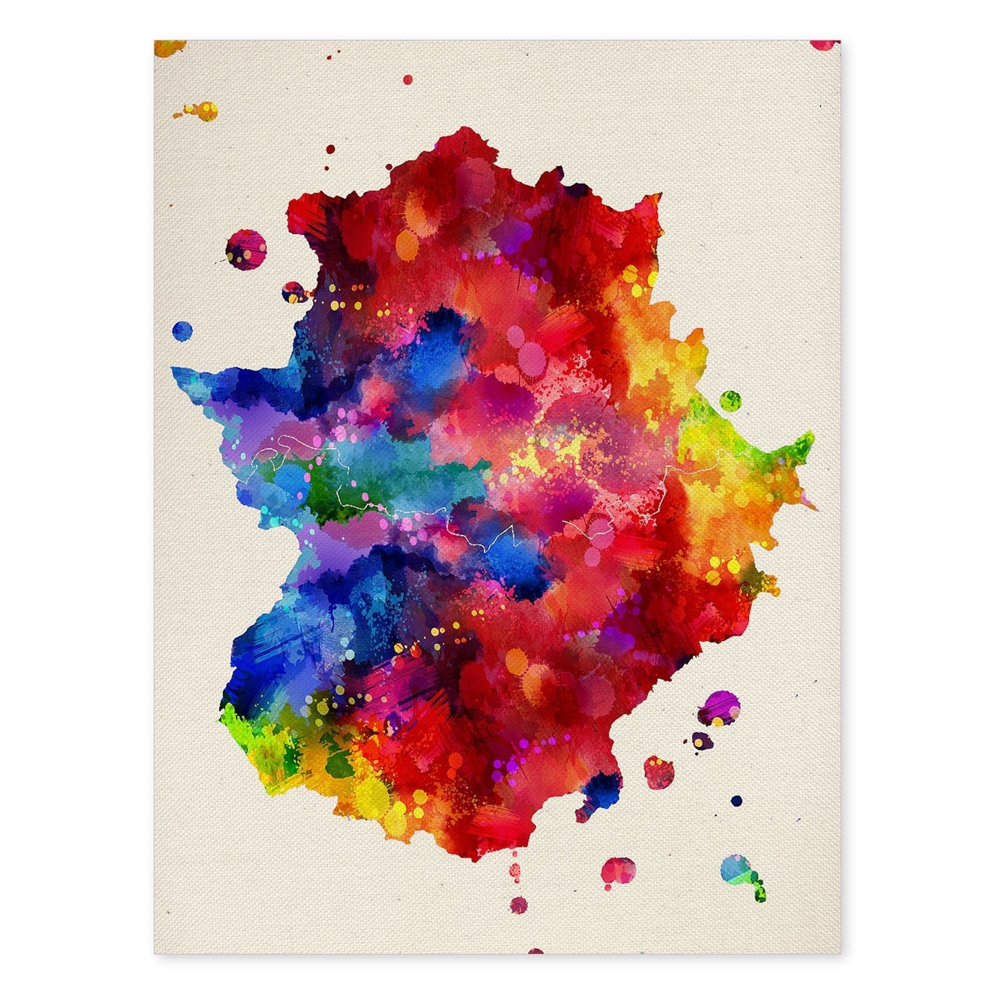 Poster de Extremadura. Láminas e ilustraciones de ciudades, comunidades, y mapas de España.-Artwork-Nacnic-A4-Sin marco-Nacnic Estudio SL